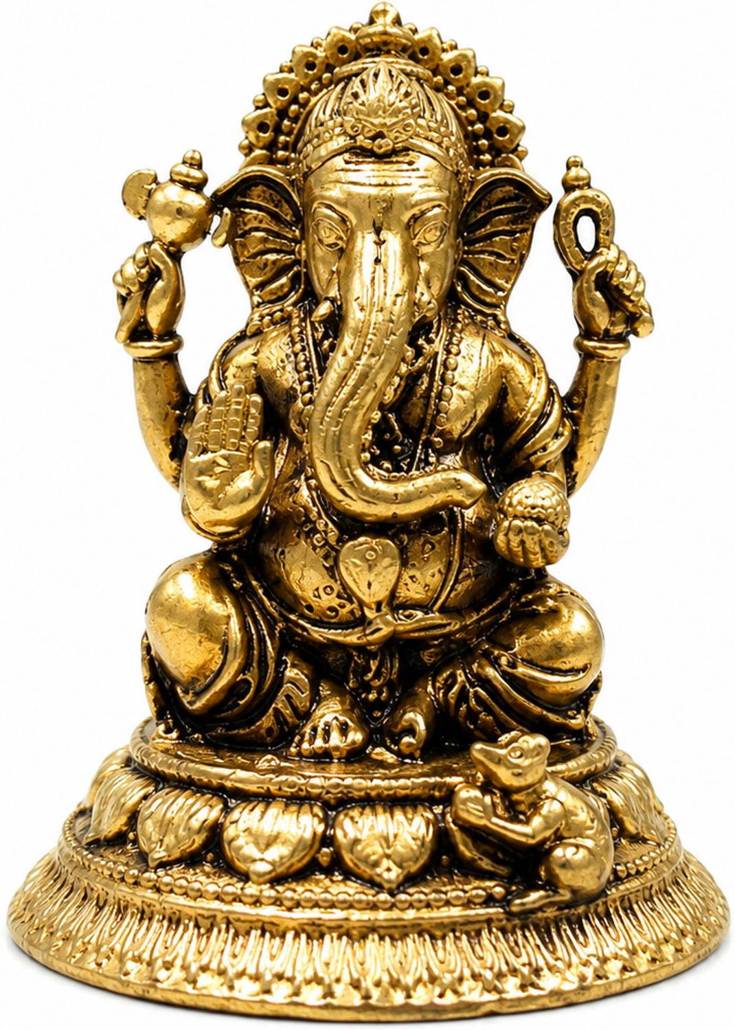 Shree Swarn Akarshan Shree Swarn Akarshan 100% Pure Brass Ganesh Ji Idol Decorative Showpiece  -  4 cm