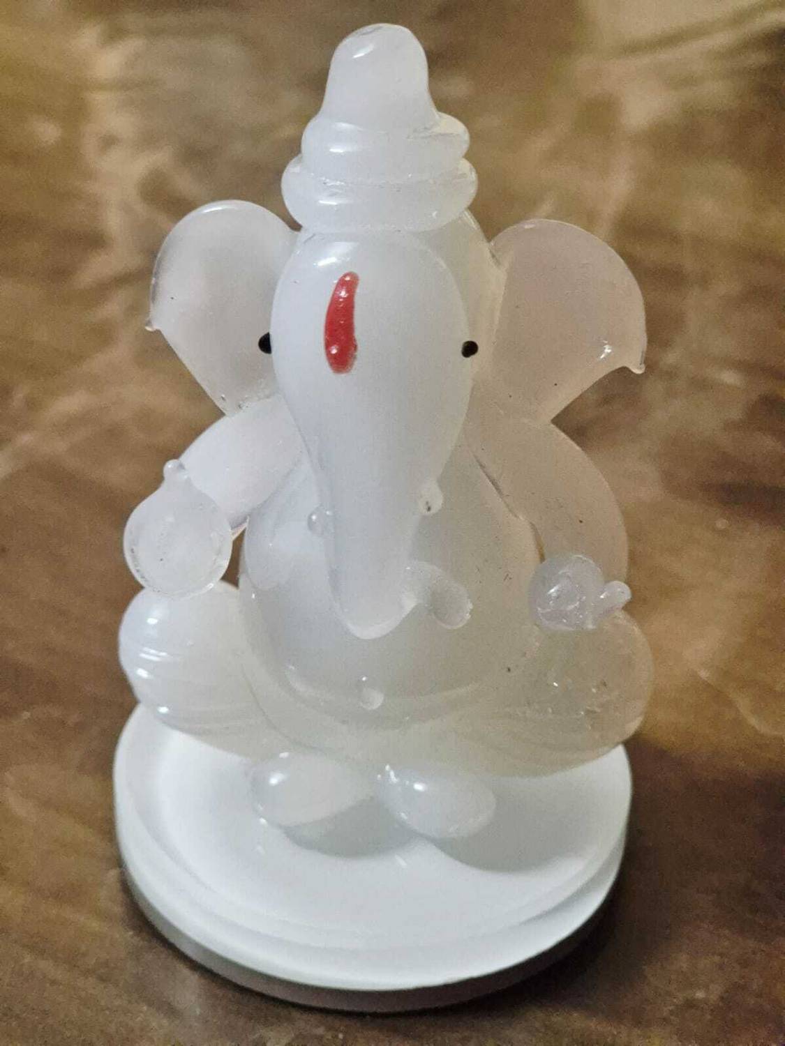 Jai Shri Traders GANESHA WHITE FIGURINE Decorative Showpiece - 7.5 cm