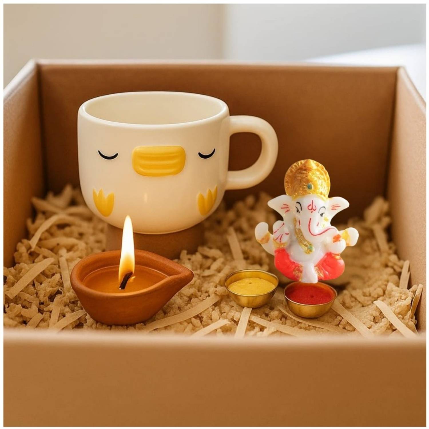 varashi enterprises Ganesh Chaturthi Divine Blessings Gift Hamper Decorative Showpiece - 8 cm