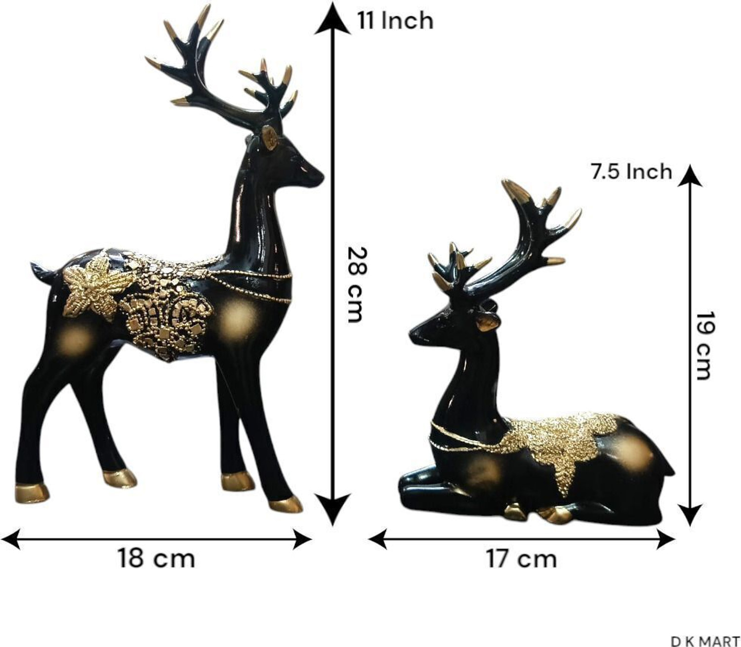 Image of D K MART BaraSingha Deer Statue for Home Decoration Showpiece Gift Item Decorative Showpiece - 28 cm