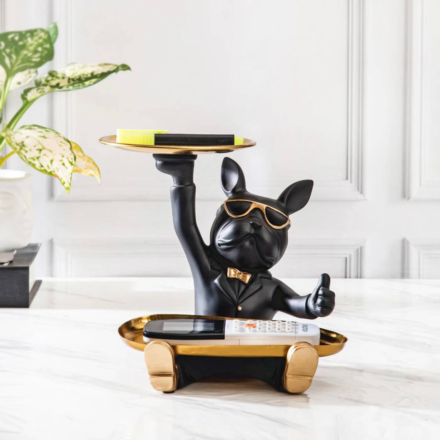 SONDEV Sitting Dog Butler Statue Showpiece Decorative Showpiece