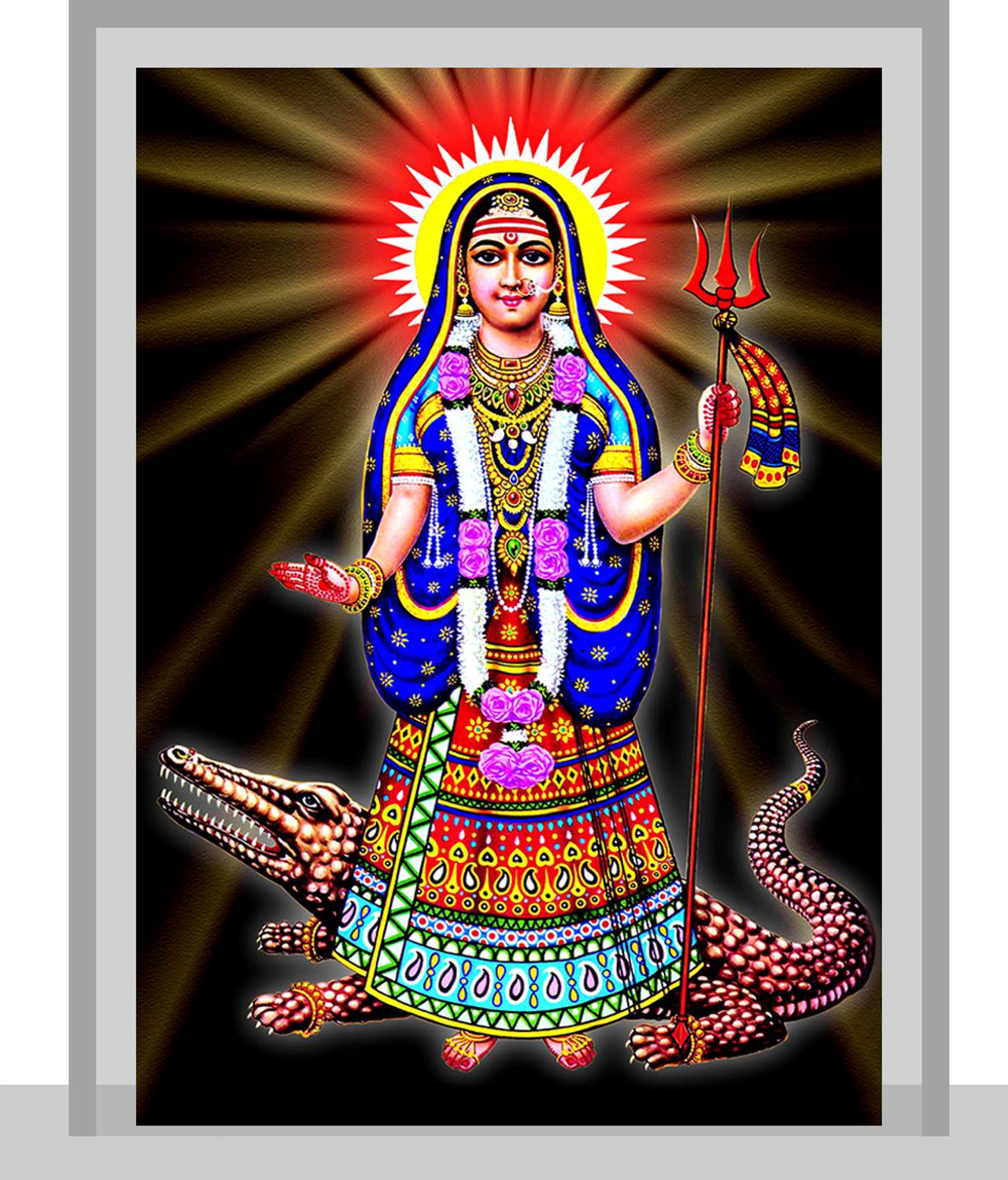 AUTOEASY Khodiyar maa Idol for Car Dashboard Home Pooja Office Study Table Decoration Decorative Showpiece  -  9 cm