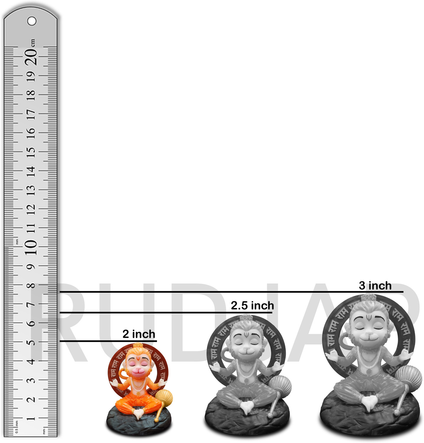Image of Rudjap Bal Hanuman Ji Idol for Car Dashboard Premium Mini Murtees Decorative Showpiece - 5.2 cm