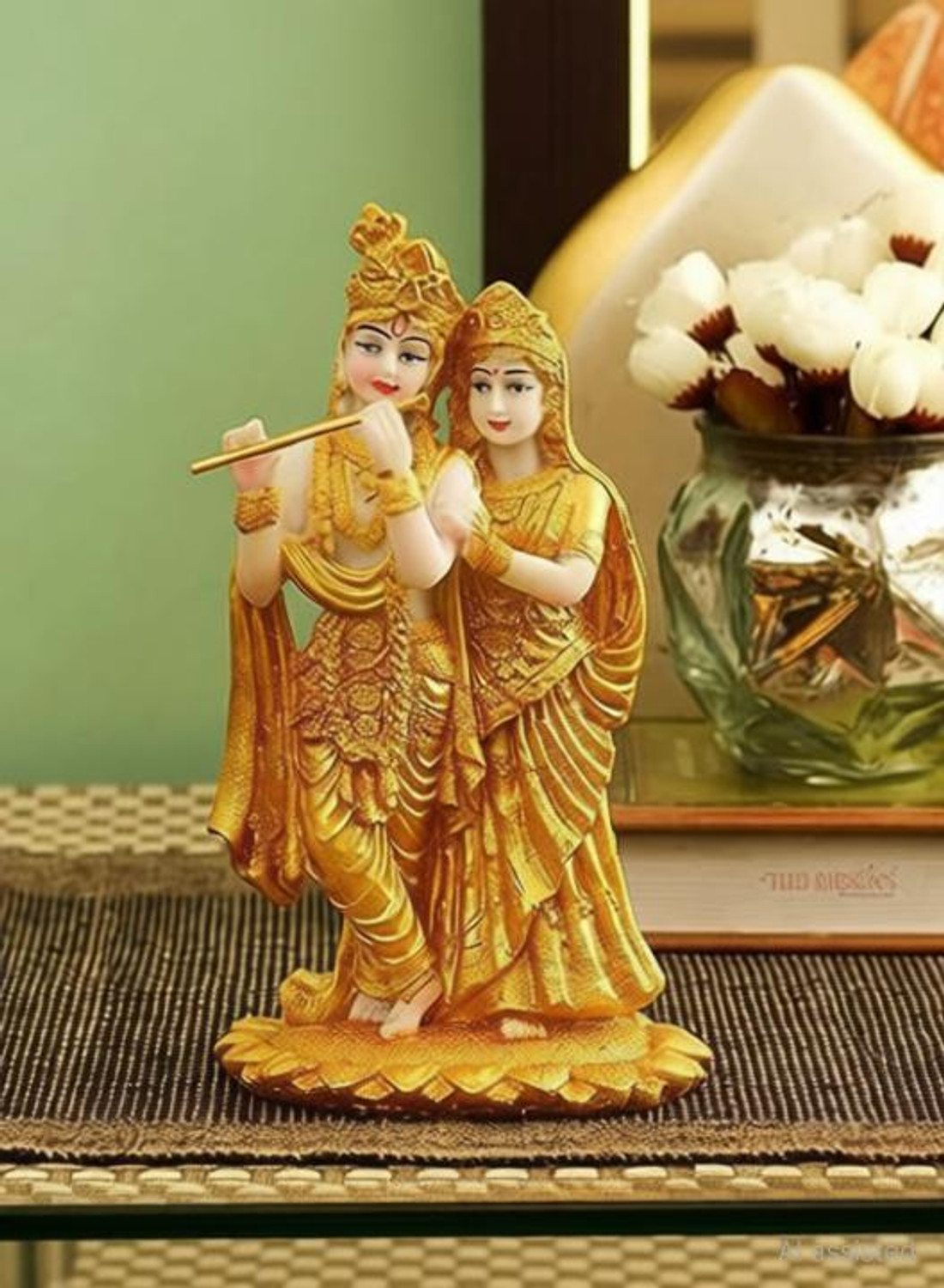 Image of HANDICRAFTY Radha Krishna Murti Showpiece Statue Decorative Showpiece - 12 cm