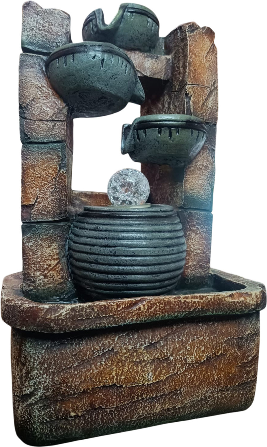 Image of SriMaa Ventures 18 Inch LED Multi-Tier Cascading Water Fountain Decorative Waterfall Showpiece Decorative Showpiece - 46 cm
