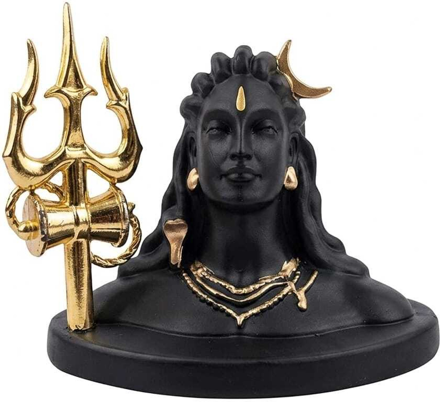 Image of divine mist Adiyogi Lord Shiva Bust Idol Statue with Trishul & Damru Decorative Showpiece - 2 cm