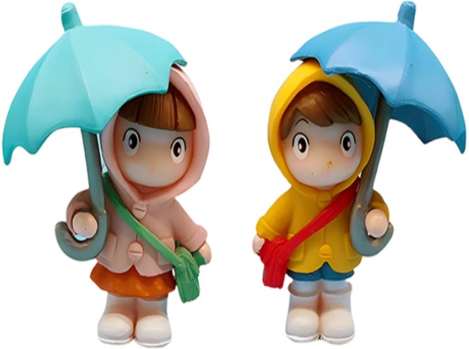 BHOOLU&GOOLU Cute Little Monsoon Couple Miniature - Style 49-2 Pcs/Set Decorative Showpiece  -  6 cm