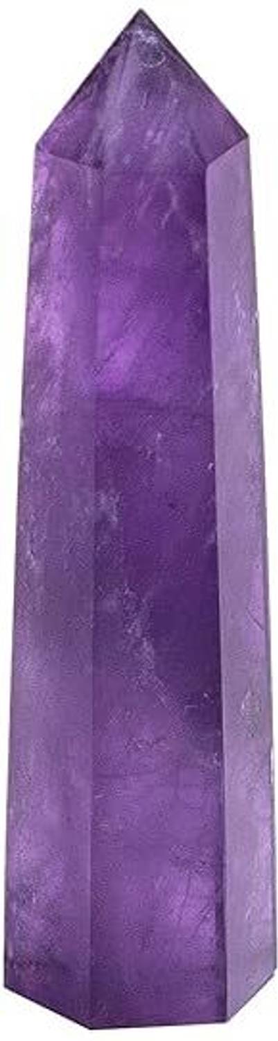 Agatesvibe Goege Bailey Amethyst Crystal Wand–Healing Stone Faceted Reiki Chakra Meditation Decorative Showpiece - 8 cm