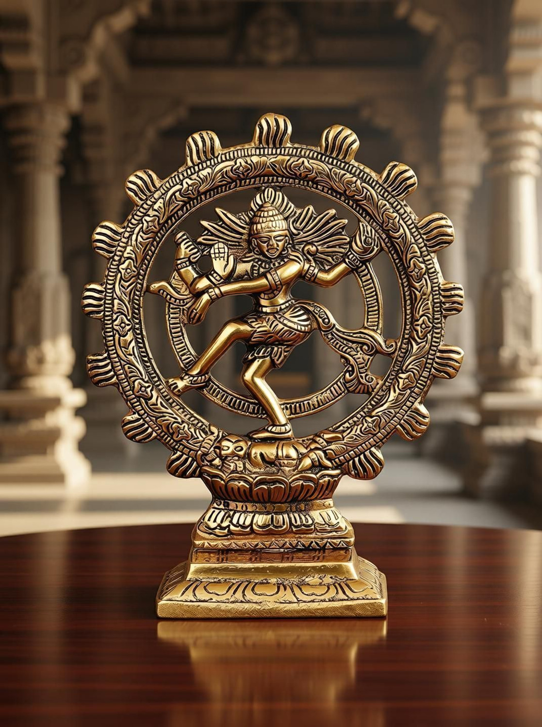 Image of ELITEWAVE Metal Lord Shiva Dancing Natraj Statue Decorative Showpiece - 22 cm