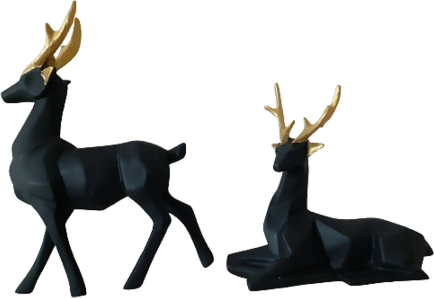 AFTERSTITCH Deer Showpiece idol statue set of 2 Animal 3D Modern design home décor Gift Item Decorative Showpiece - 8.6 cm