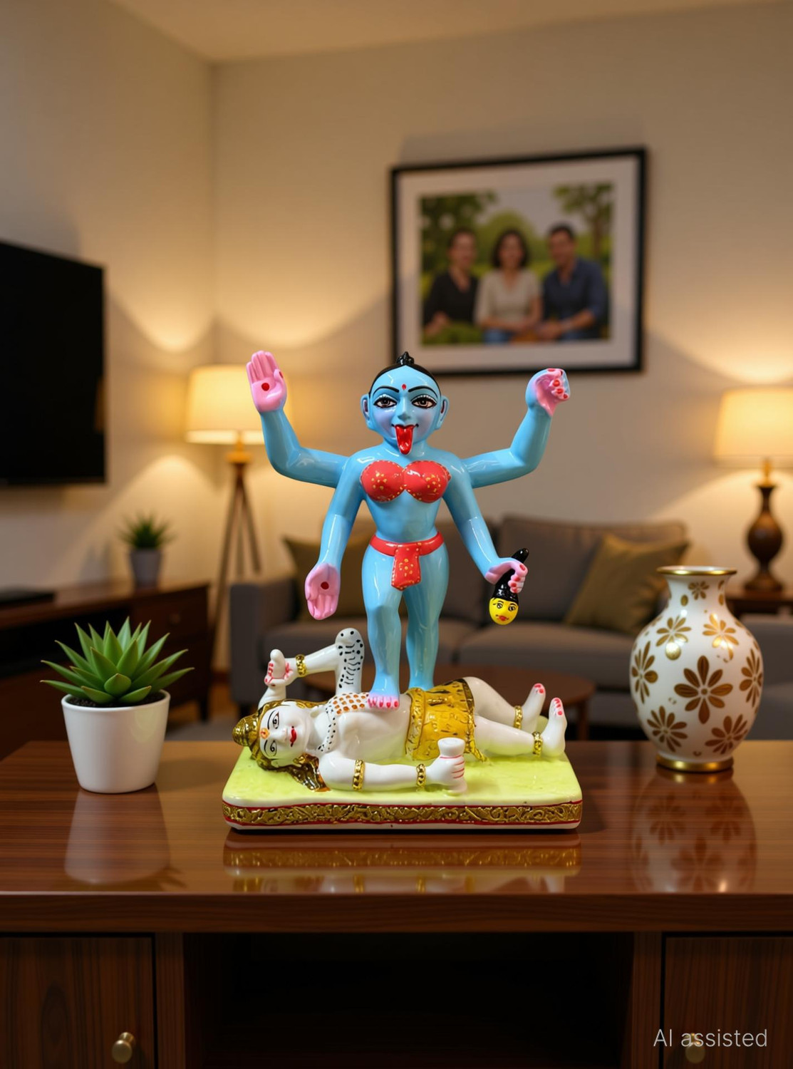 Image of VAMIKA HANDICRAFTS Kali Mata Idol Decorative Showpiece - 30 cm