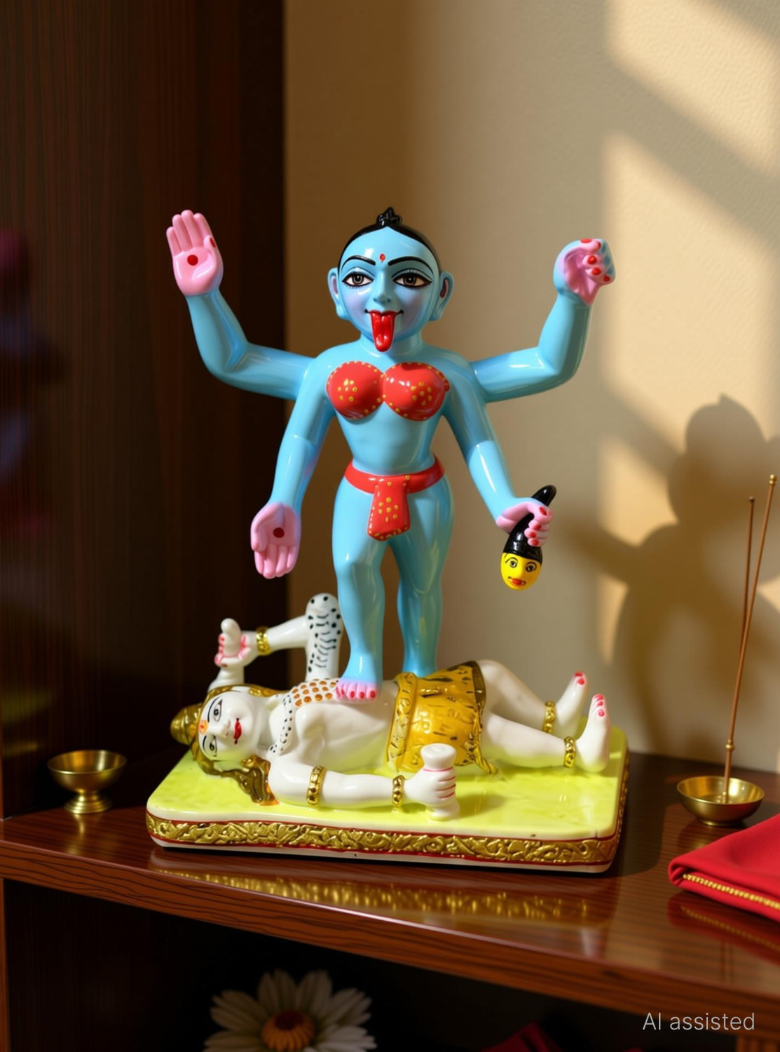 Image of VAMIKA HANDICRAFTS Kali Mata Idol Decorative Showpiece - 30 cm