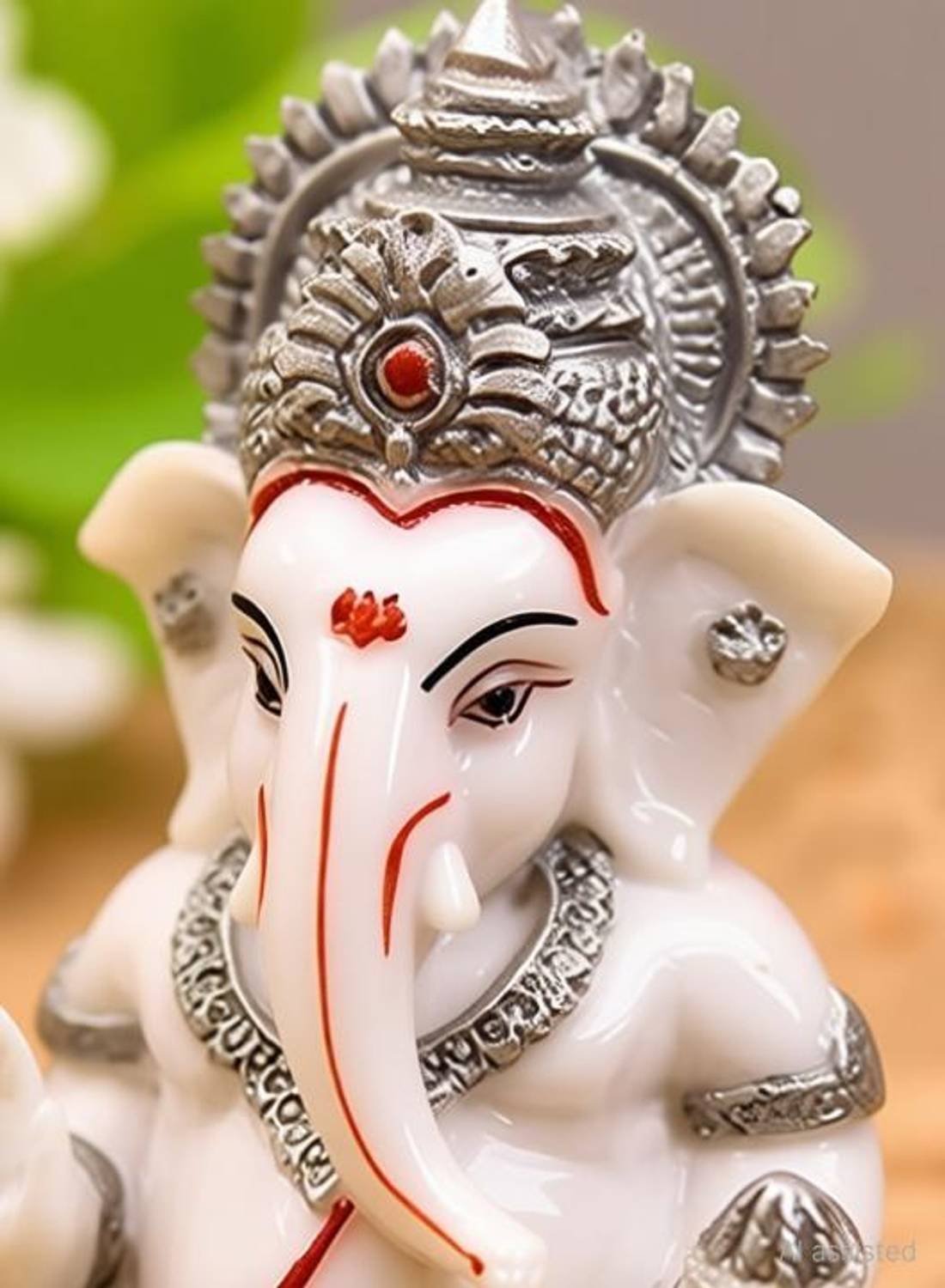 avenew Ganesha Premium polyresin Lord Ganesha for Car Dashboard Ganesha Ganpati Idol Decorative Showpiece - 7.6 cm