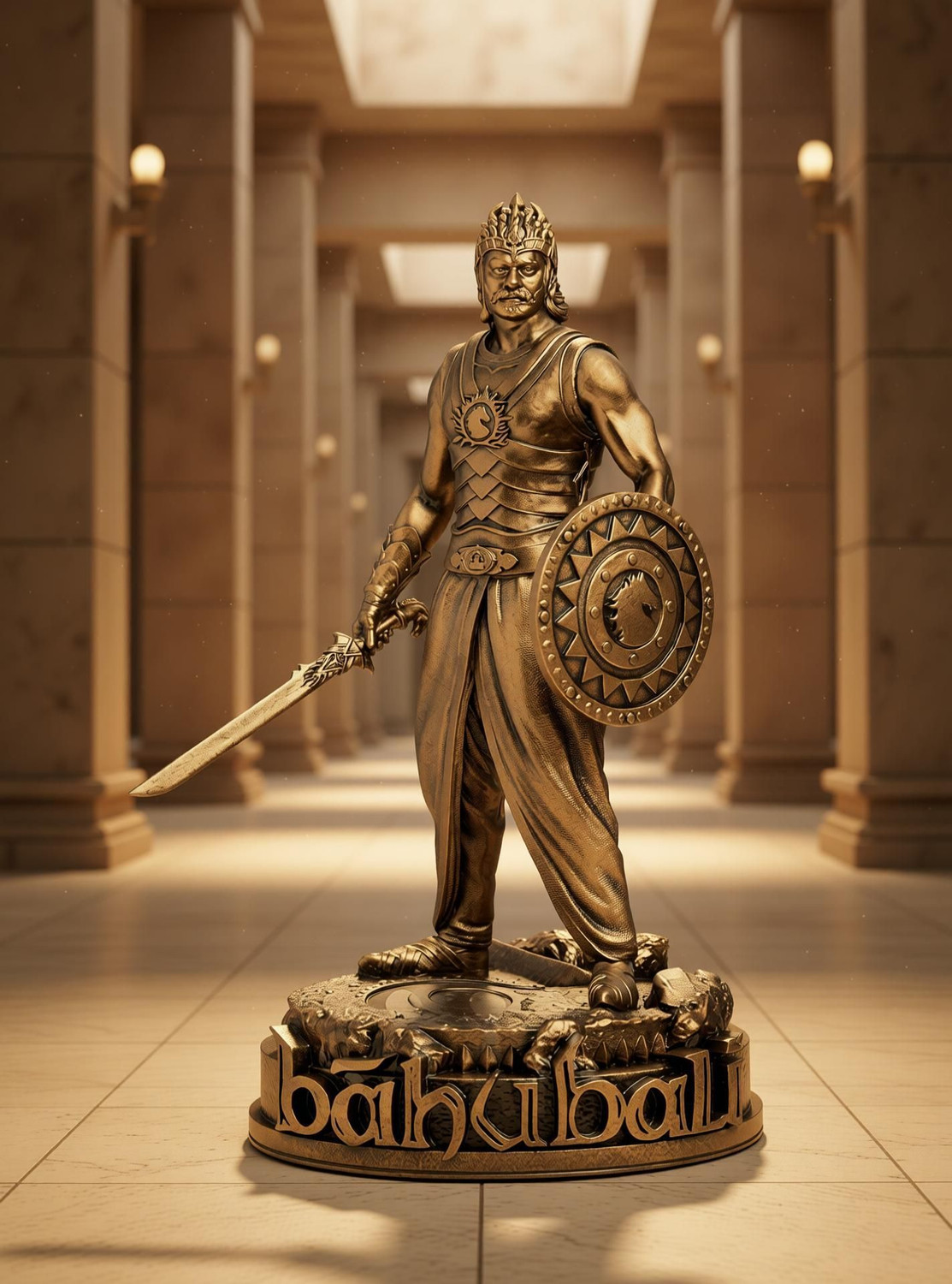 Image of SILAII Baahubali The Epic Official Movie Merchandise | 12 Inch Antique Bronze | Decorative Showpiece - 30.48 cm