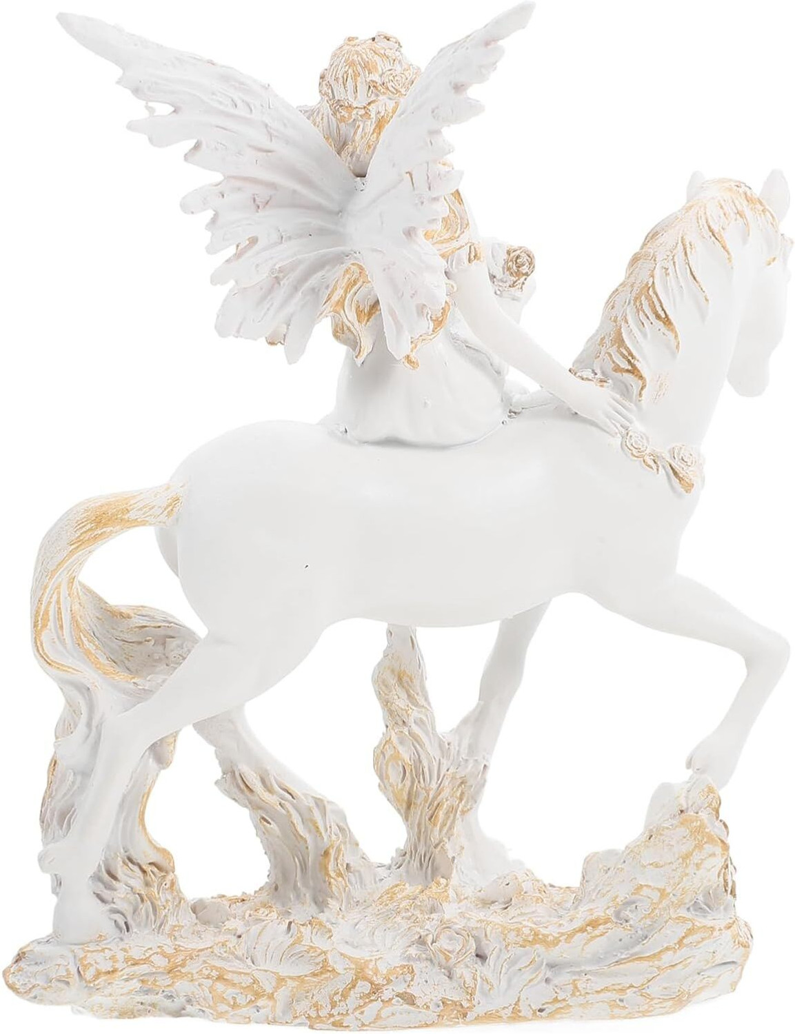 Image of AUSTIN LUKE ANGEL ON HORSE Decorative Showpiece - 22 cm