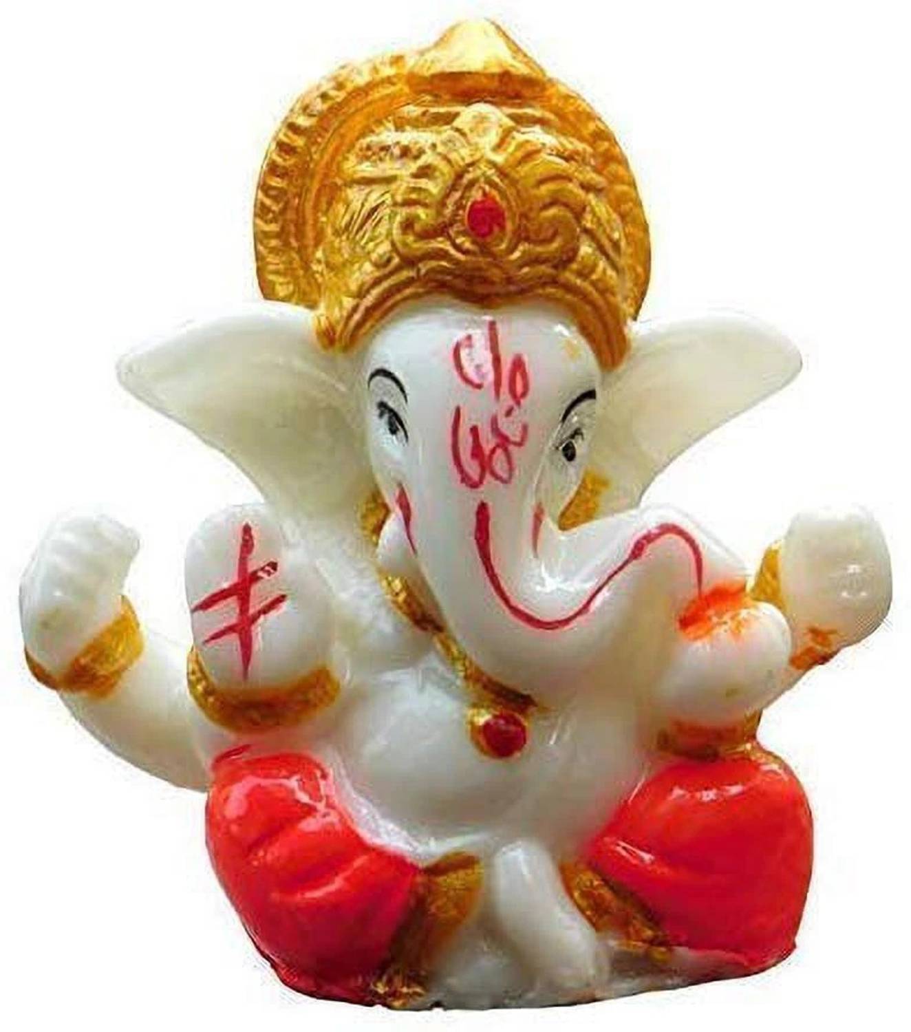 Shree Poojan Anjana Creationss Ganesh Ganpati Beautiful Car Dashboard Idol Figurine Showpiece Decorative Showpiece  -  9 cm