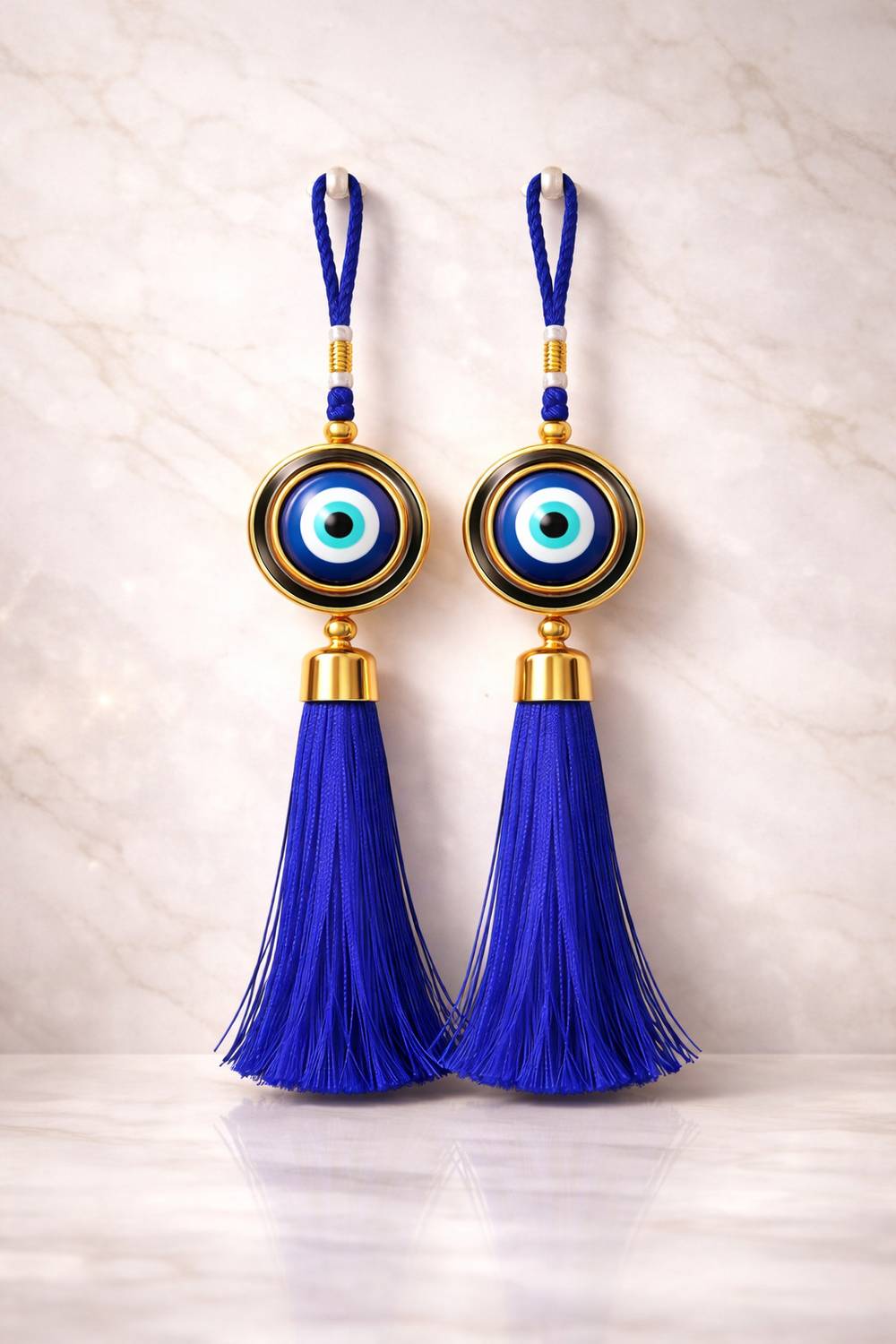 Akshita Premium Evil Eye Hanging Combo Pack of 2 for Home & Car Decorative Showpiece  -  30 cm