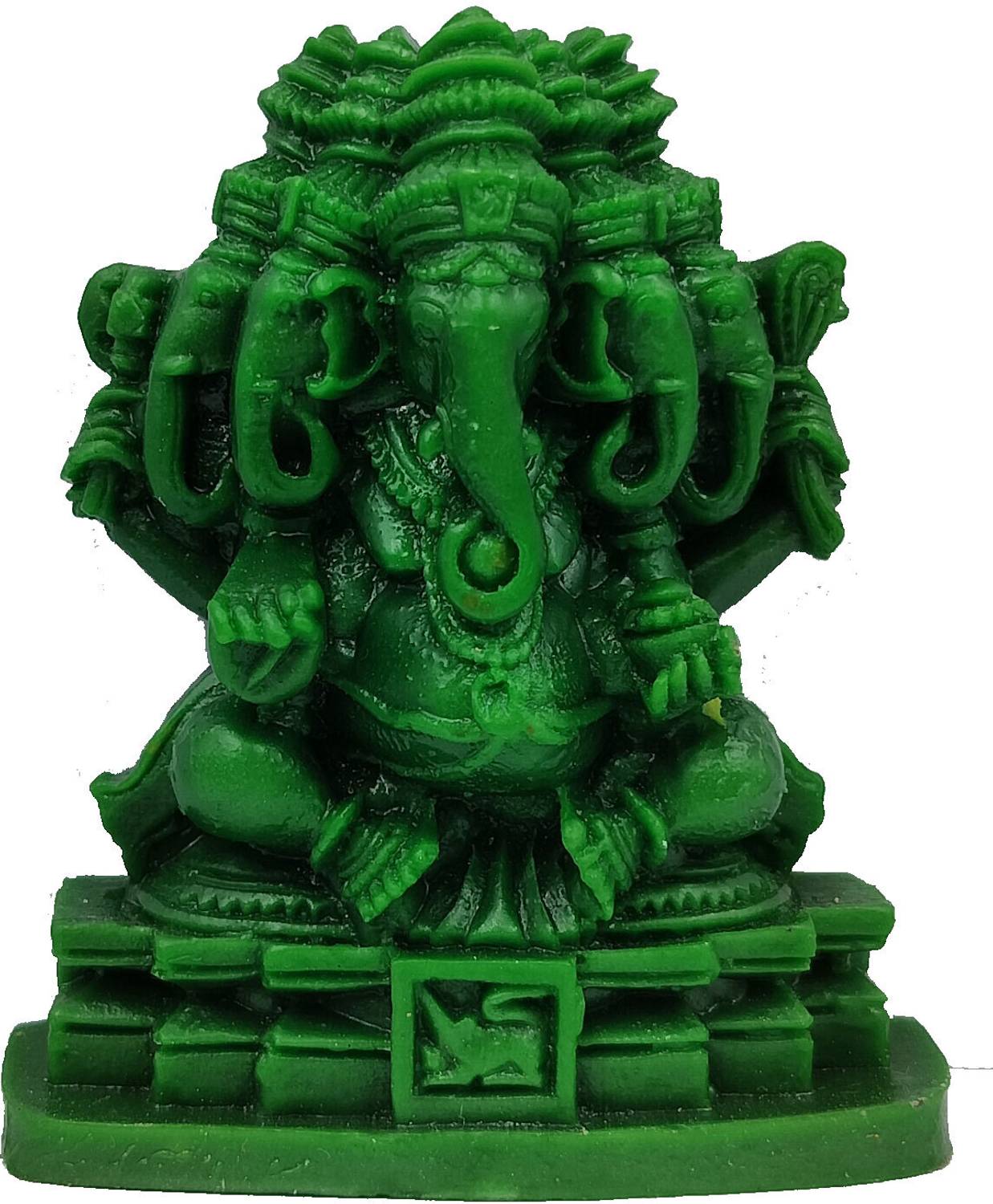 hands of odisha Panchmukhi Ganesha Idol for Car Dashboard - 8cm Marble Dust Statue Decorative Showpiece - 8 cm