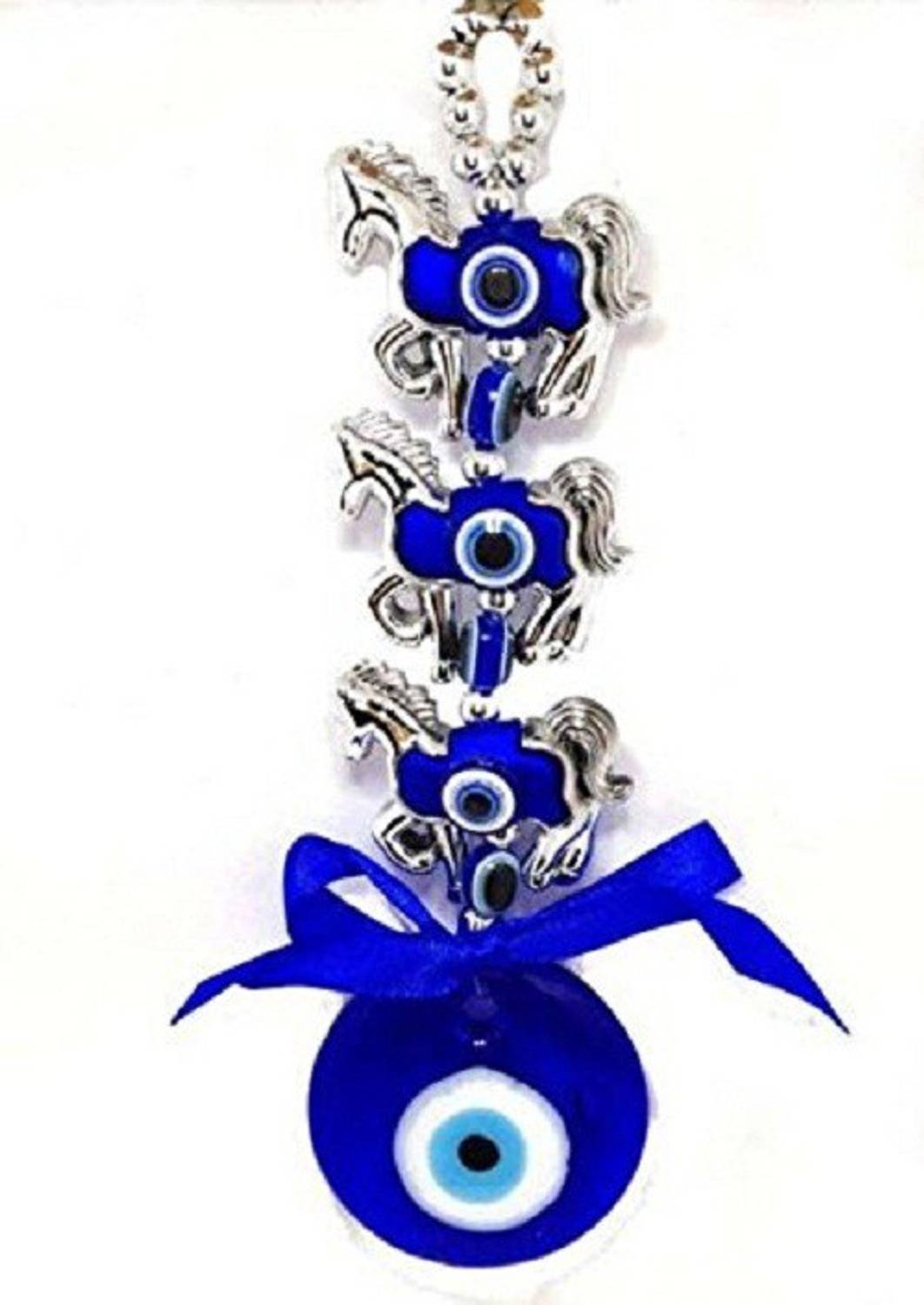 AIR9999 3 HORSE EVIL EYE HANGING FOR PROTECTION Decorative Showpiece - 1 cm