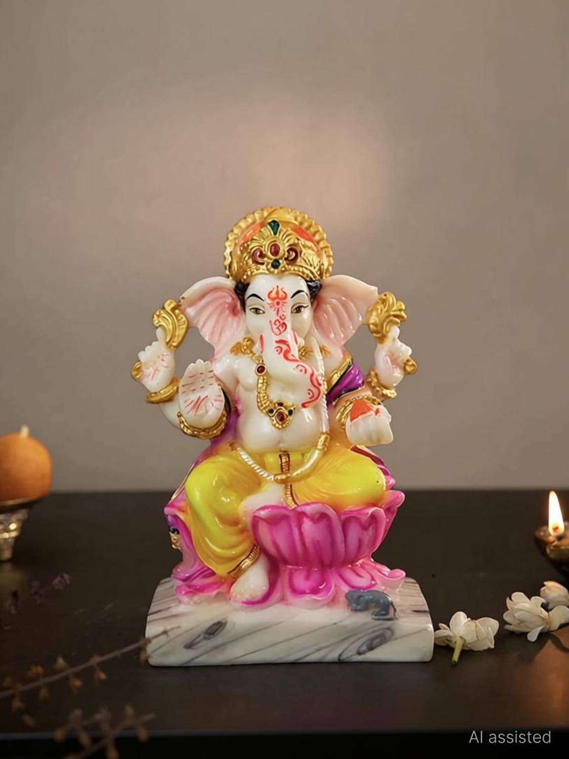 krishnagallery1 clr Ganesh Statue Murti , Ganesh Ji Murti , Ganpati Statue 7 INCH Decorative Showpiece  -  14 cm