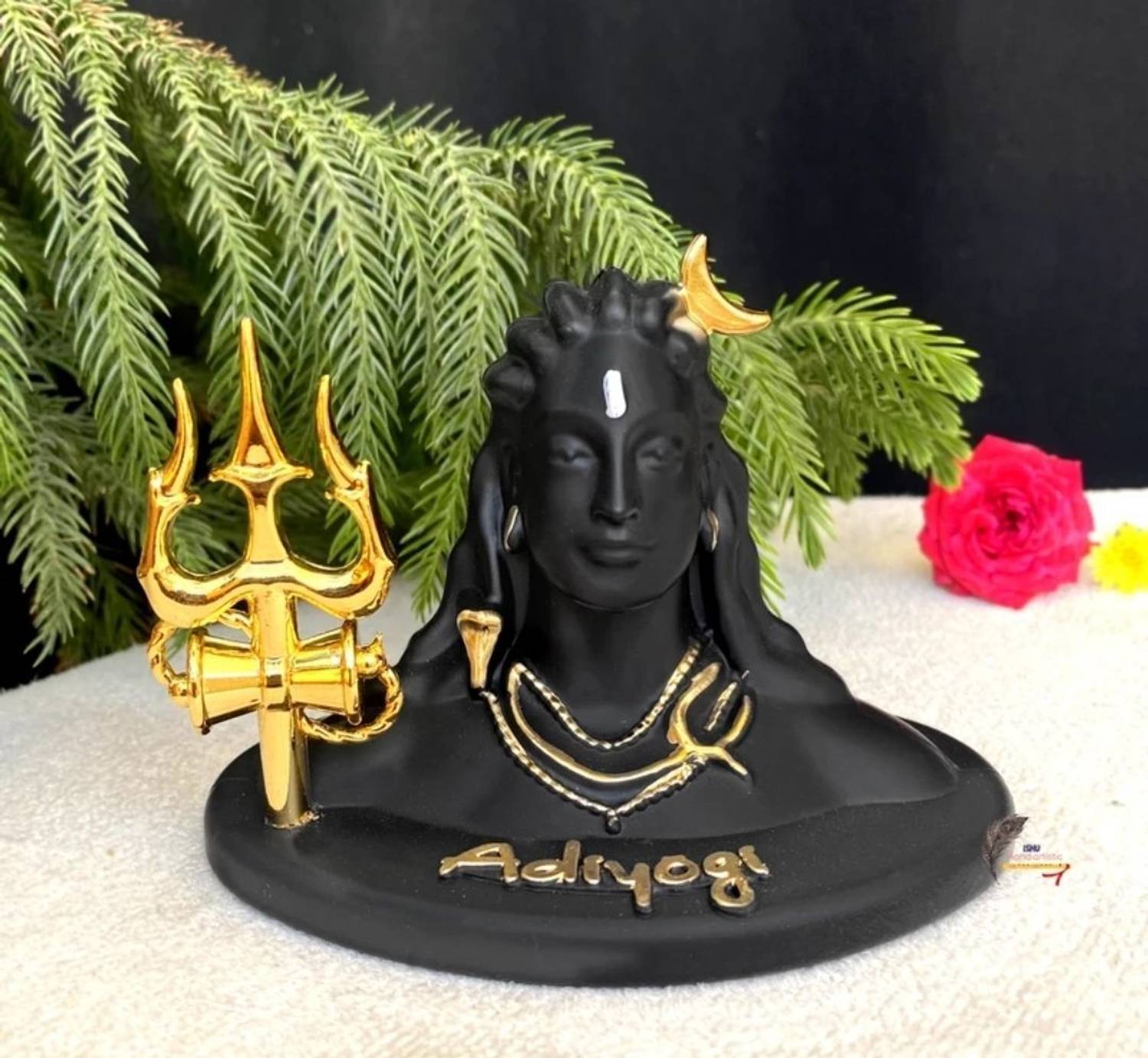 BNE SHIVA ADIYOGI FOR CAR Adiyogi Shiva Statue, Shiva idol, Adiyogi for car dashboard, Mahadev Idol Decorative Showpiece - 10 cm