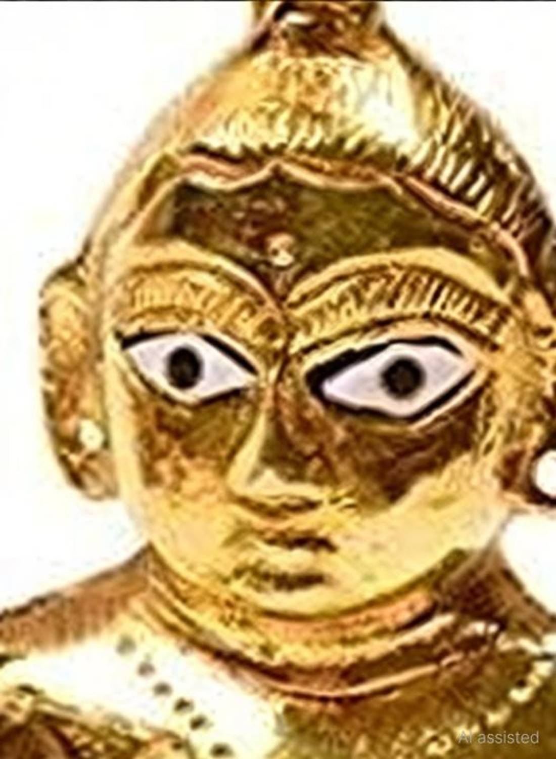 Livster Brass Laddu Gopal murti Kanha Ji Idol Medium Size Full Shinning 2 no, Standard, Golden Decorative Showpiece  -  7 cm