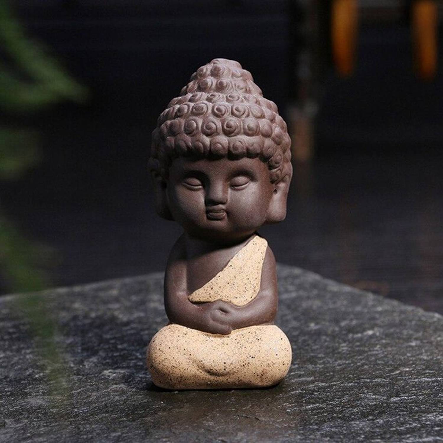 ARADHYAART Mini Chinese Buddhism Desktop Decor Decorative Showpiece - 13 cm