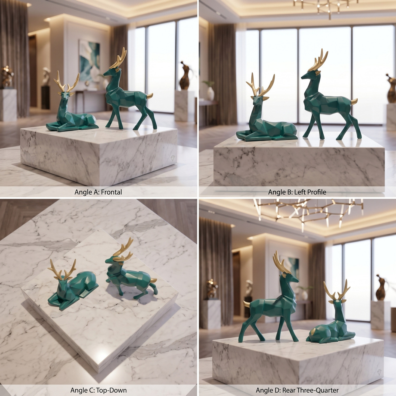 Image of Flipkart Perfect Homes Luxury Reindeer Deer Showpiece Set of 2 for Living Room Decor Premium Polyresin Decorative Showpiece - 21.5 cm