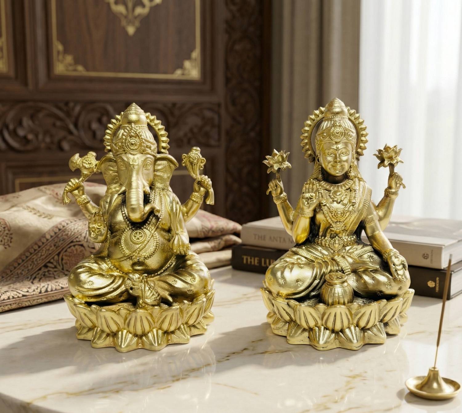 Jaipur Metals Laxmi Ganesh Decorative Showpiece - 3.5 cm