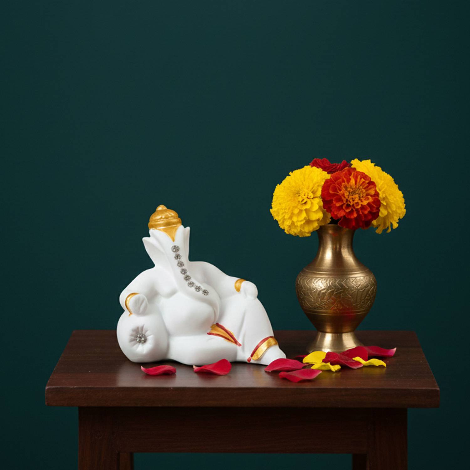 PRIMEFAIR Mini Ganesh, Ganpati for Home, Mandir, Return Gifts, Car Dashboard, Puja Diwali Decorative Showpiece - 6 cm