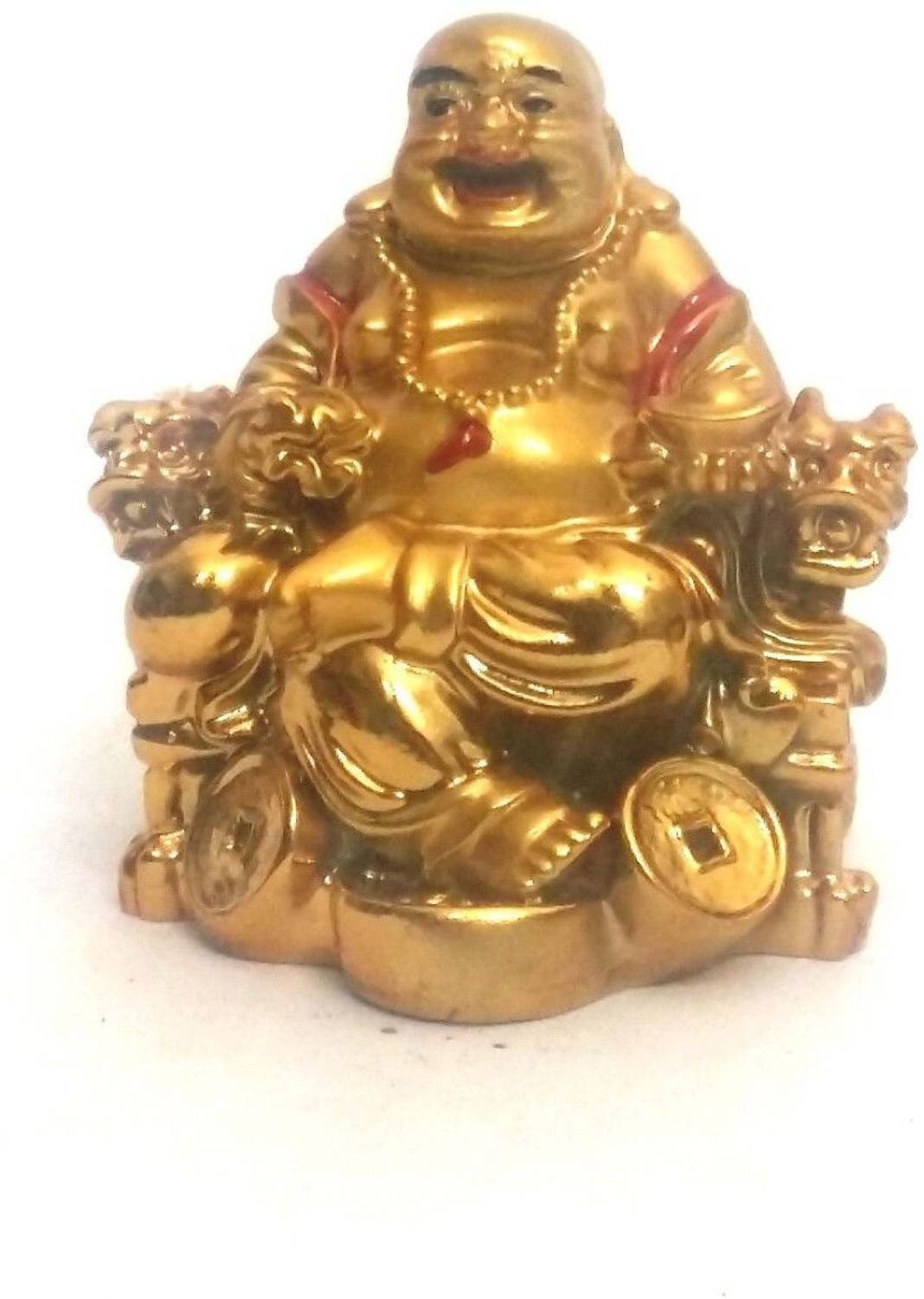 AIR9999 Laughing Buddha SITTING ON CHAIR FOR PROSPERITY & WEALTH Decorative Showpiece - 5 cm