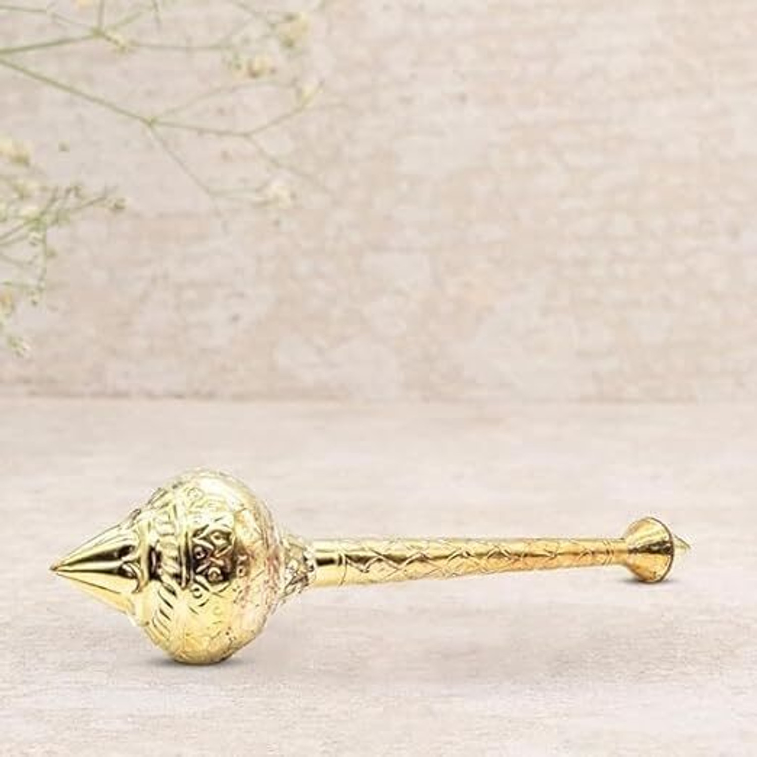 Image of RABHYA HANDICRAFTS Handcrafted Pooja&Temple Gada for Hanuman Ji Worship, Mandir & Religious Rituals Decorative Showpiece - 29 cm