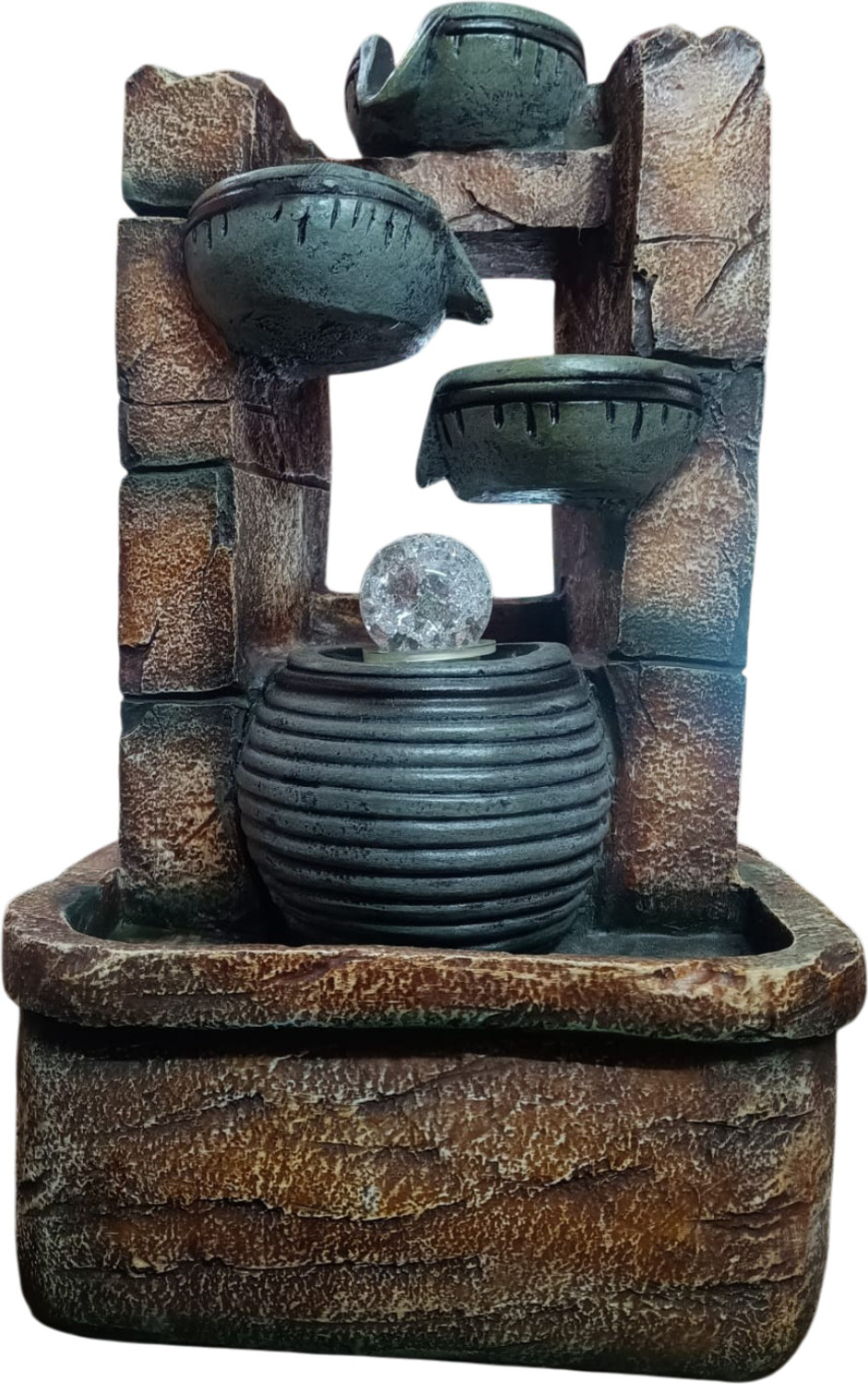Image of SriMaa Ventures 18 Inch LED Multi-Tier Cascading Water Fountain Decorative Waterfall Showpiece Decorative Showpiece - 46 cm