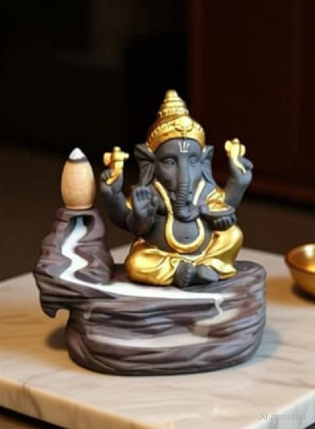 Shashi Arts Ganesha Idol Ganpati God Ganesh Home Décor Statue Decorative Showpiece - 5 cm