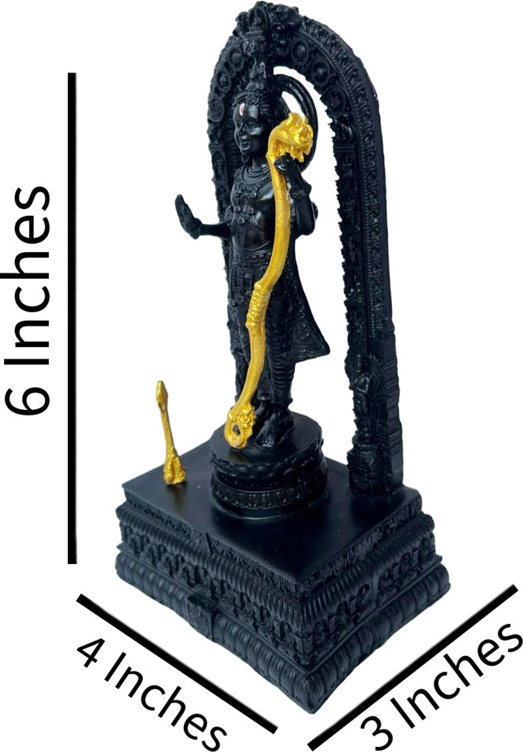 Image of Aradh Shree Ram Murti in Ayodhya Mandir Ramlalla Statue Idol for Puja Ghar Office Gift Decorative Showpiece - 15 cm