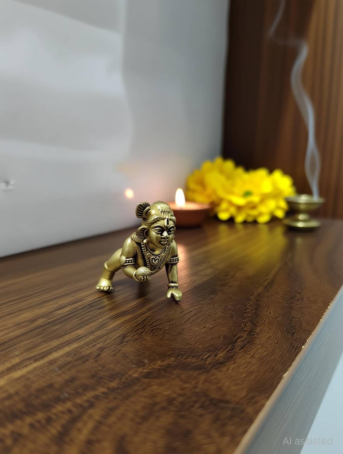 Samarth Brass small laddu gopal 20 grms weight premium quality Decorative Showpiece - 5 cm