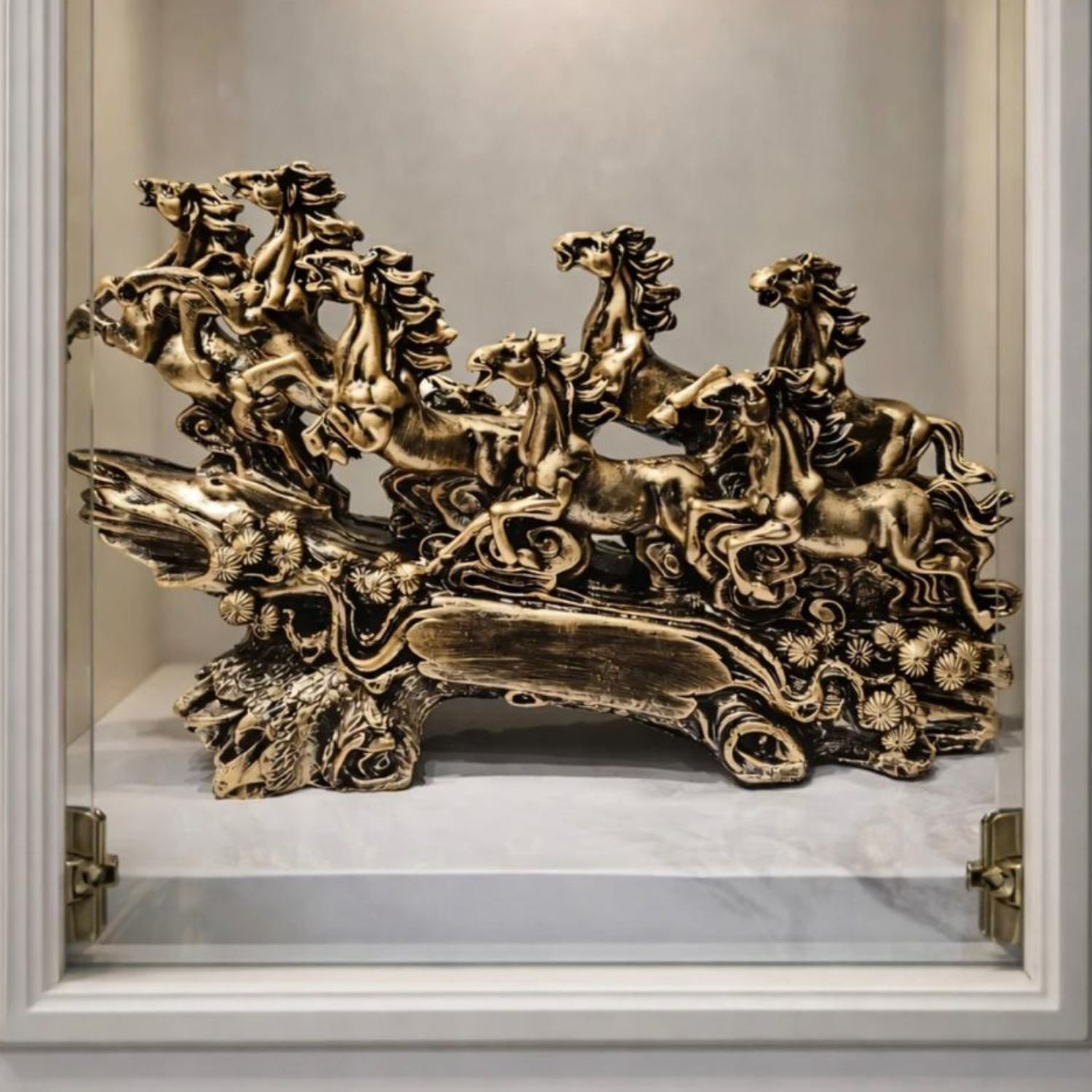Image of Artmagic 7 Running Horses Showpiece for Home Decor | Feng Shui Horse Statue -01 Decorative Showpiece - 18 cm