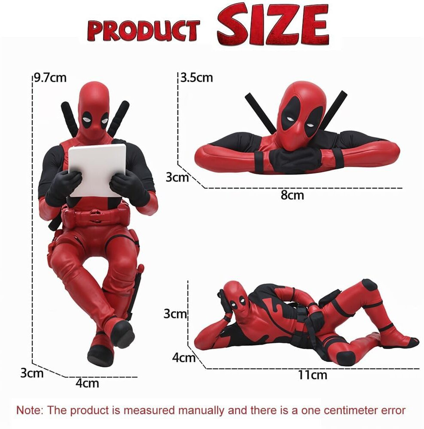 Image of INDIWARRIOR Car Decoration Dashboard Accessories Deadpool Decorative Showpiece - 8 cm
