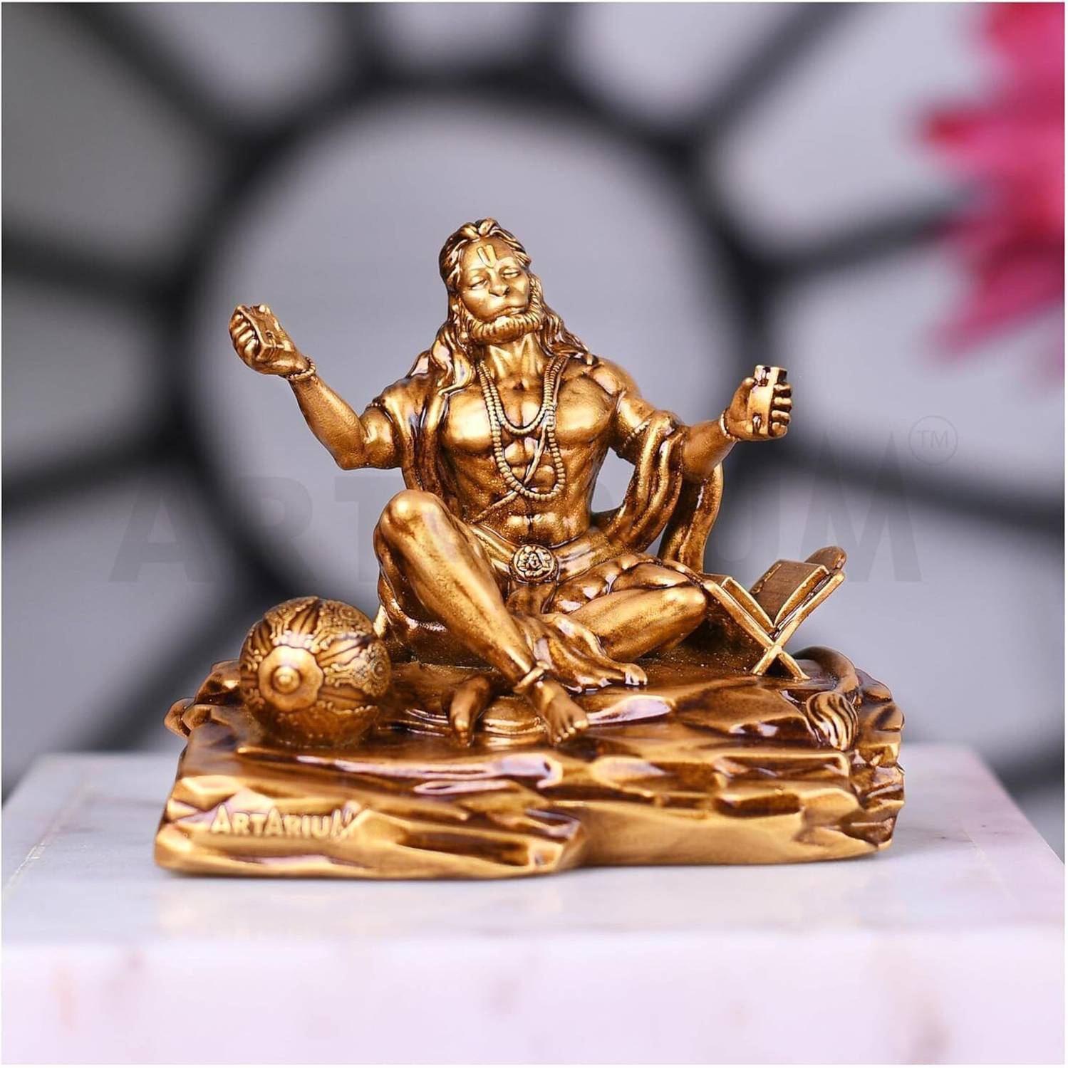 ARTARIUM Artarium Bhaktimay Hanuman Ji Idol Divine Symbol of Strength Decorative Showpiece - 8.12 cm