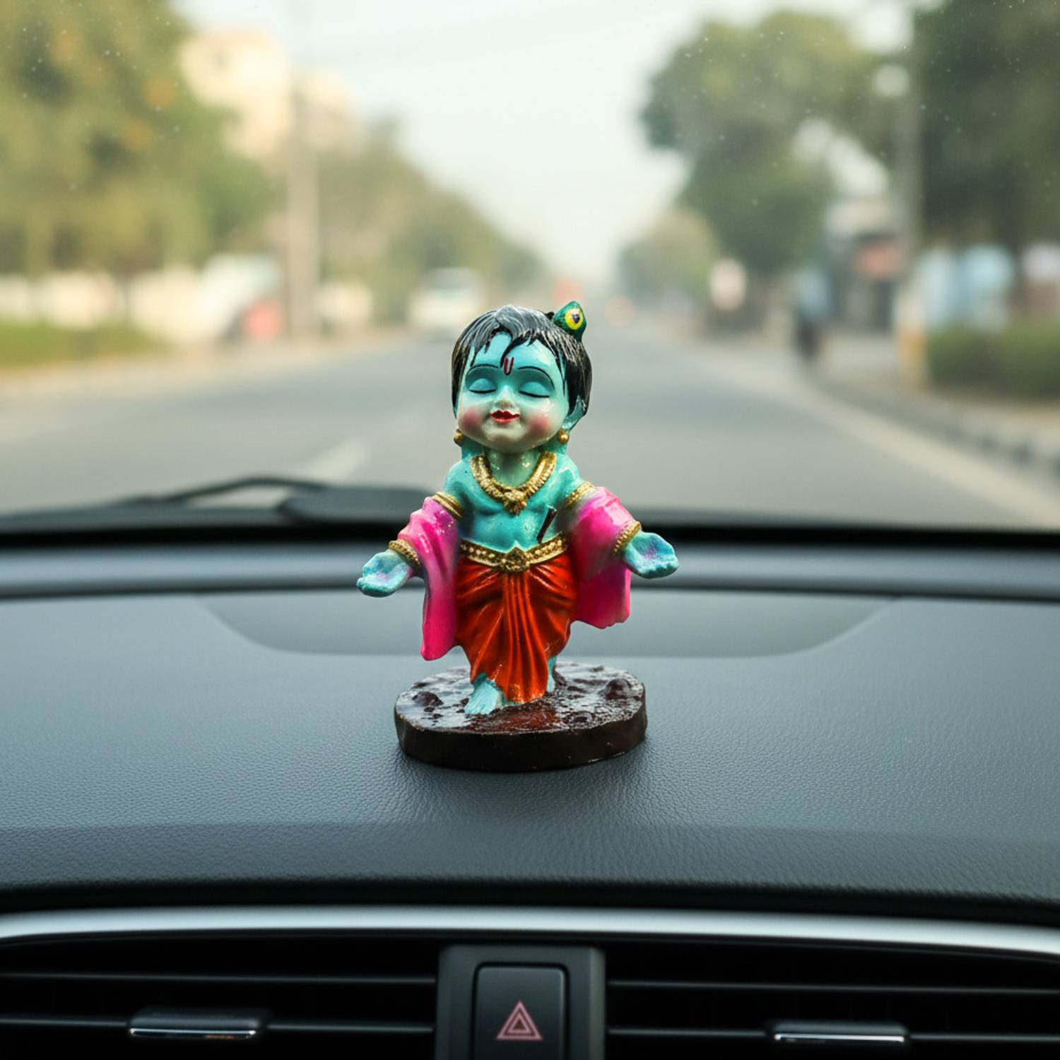The Craftified Lord Krishna Bal Gopal Resin Idol | Car Dashboard | Table Decor Decorative Showpiece - 9 cm