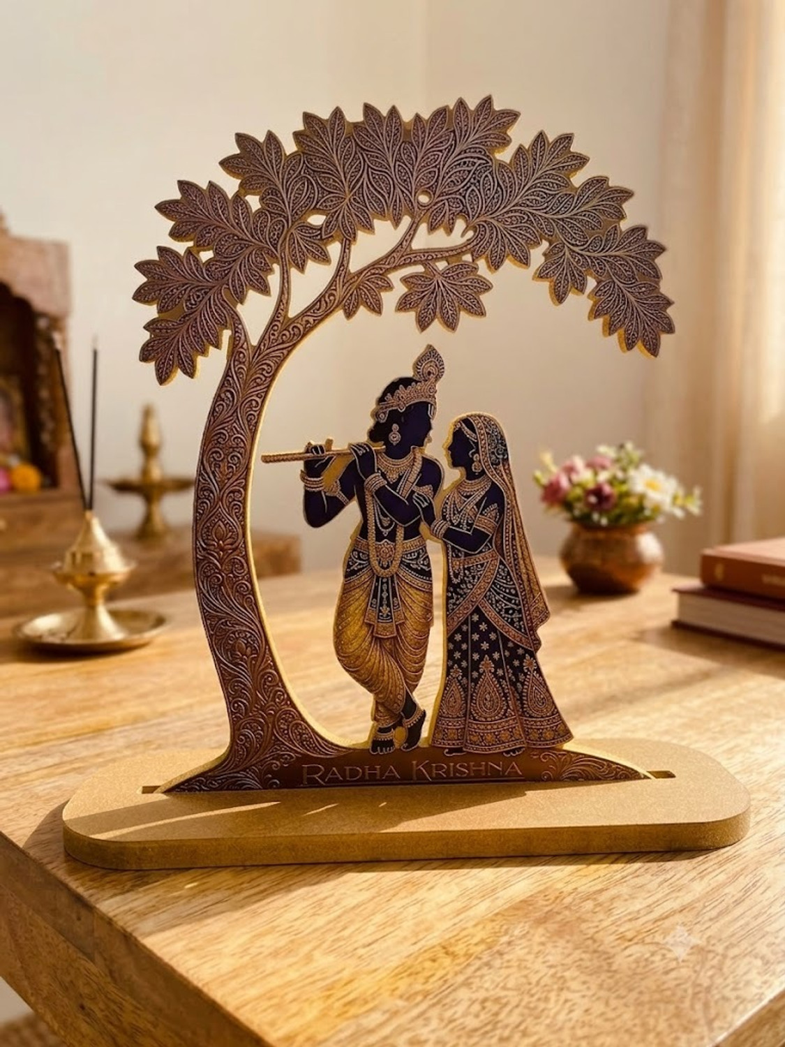 Image of AKDESIGNING Decorative Showpiece - 29 cm (Wood, Gold)