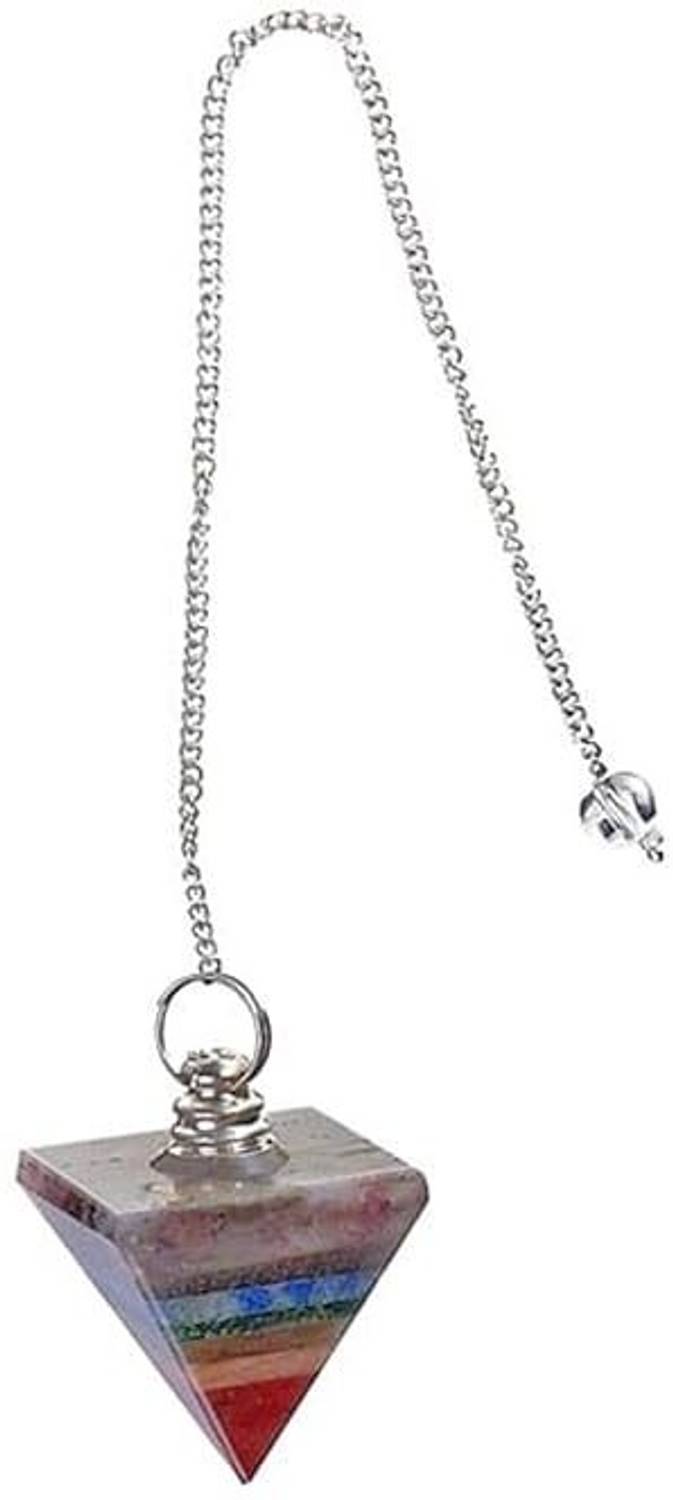 AIR9999 Natural Chakra Bonded Crystals Dowser Pendulum for Reiki and Chakra Healing Decorative Showpiece - 20 cm