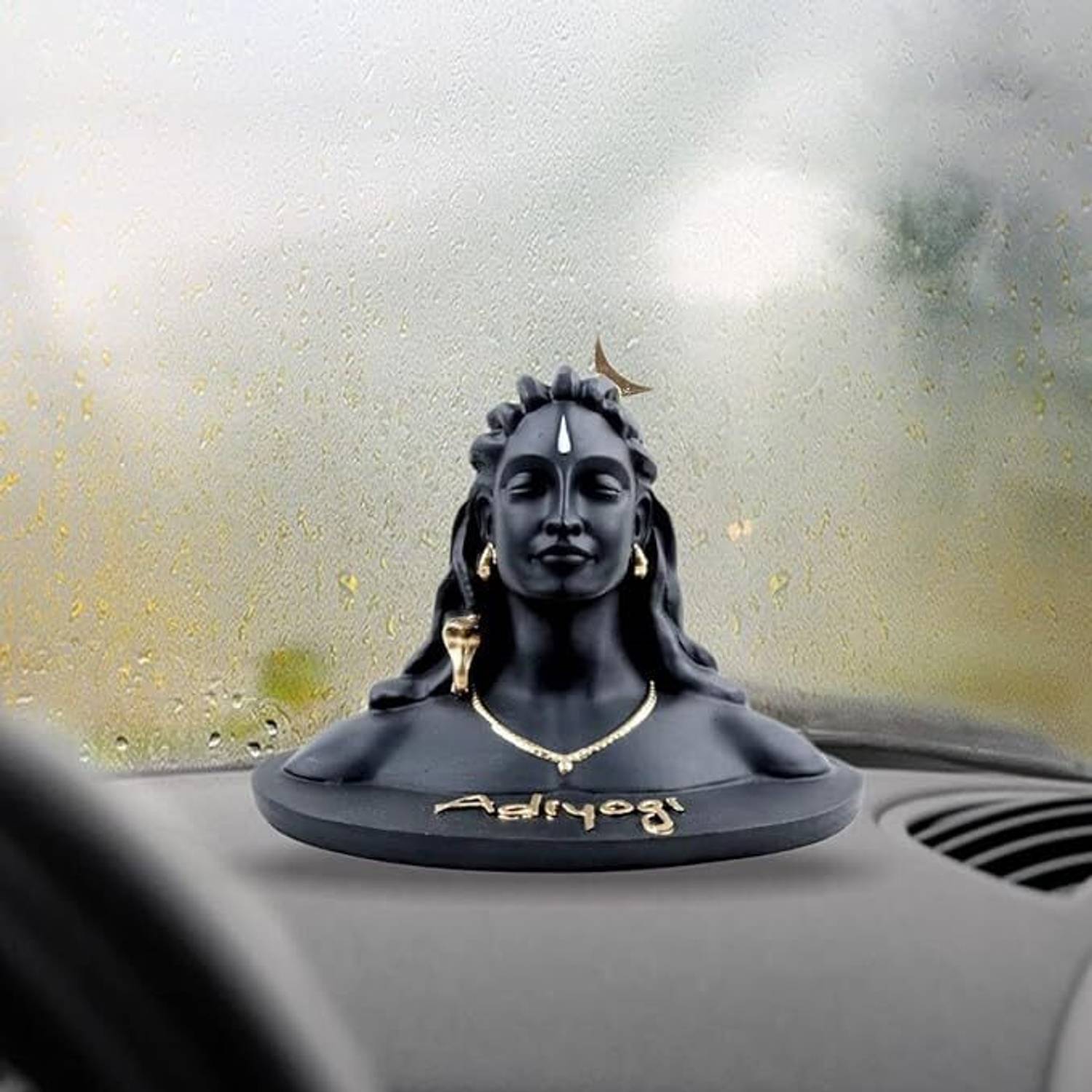 AAPKADECOR Adiyogi Shiva Matt Finishing|Adiyogi Shiva Statue for Car Dashboard Decorative Showpiece  -  3 cm