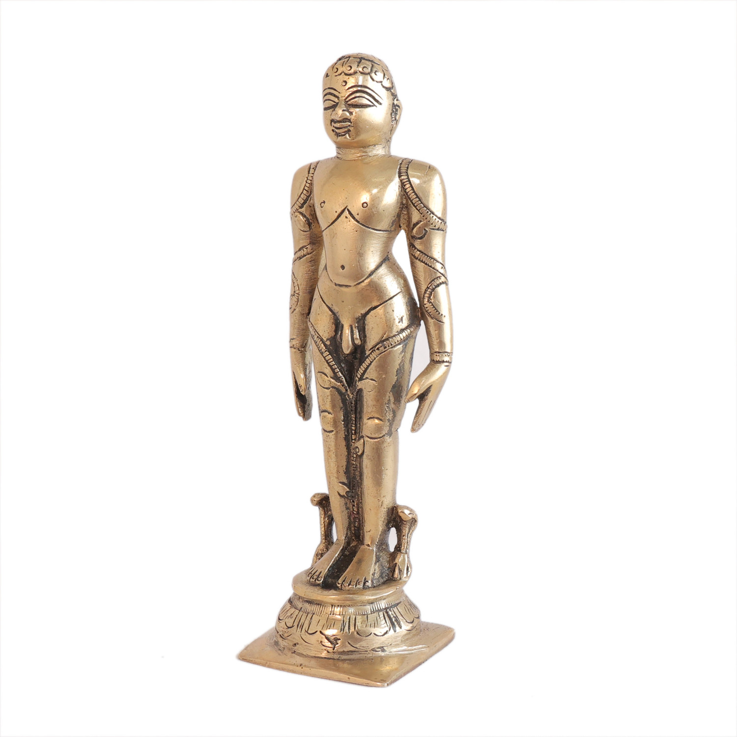 Image of Kalarambh Brass Bahubali Idol Jain Lord Statue for Temple Decorative Showpiece - 19.05 cm