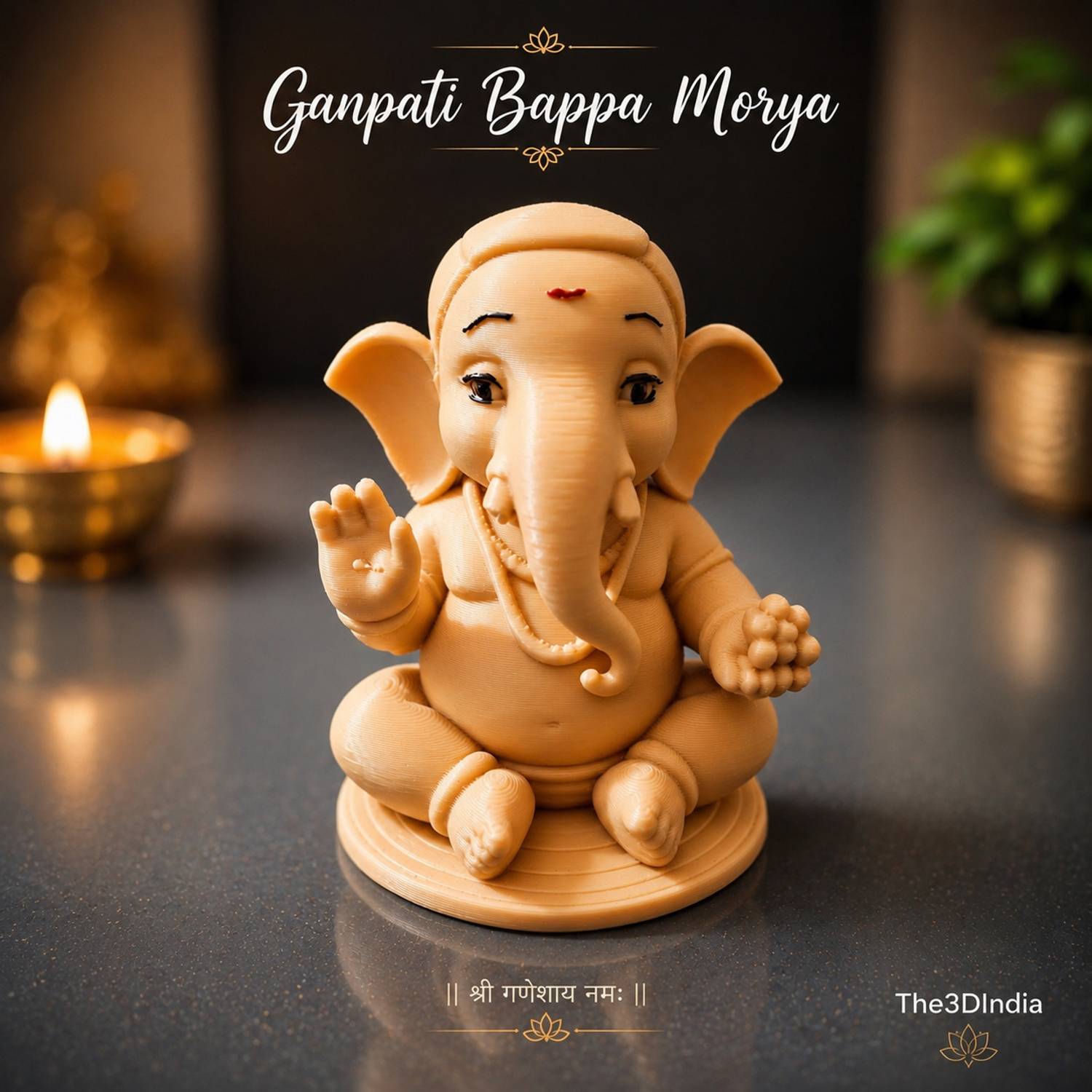 THE3DINDIA Bal Ganesha Decorative Showpiece  -  12 cm