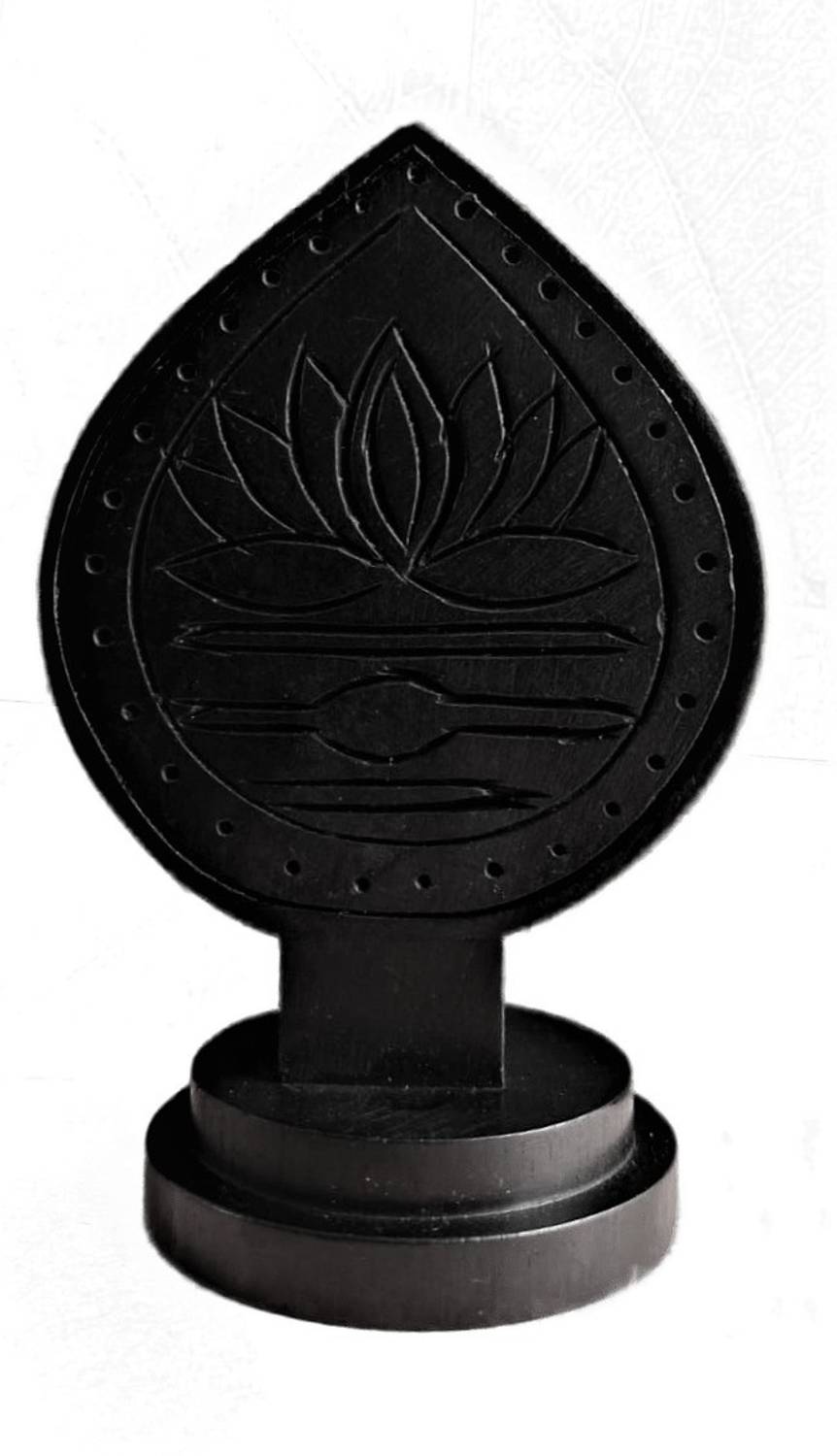 ANAWARIYAS Ebony Wood Karungali Vel with Stand | (3inch) Decorative Showpiece  -  7.62 cm