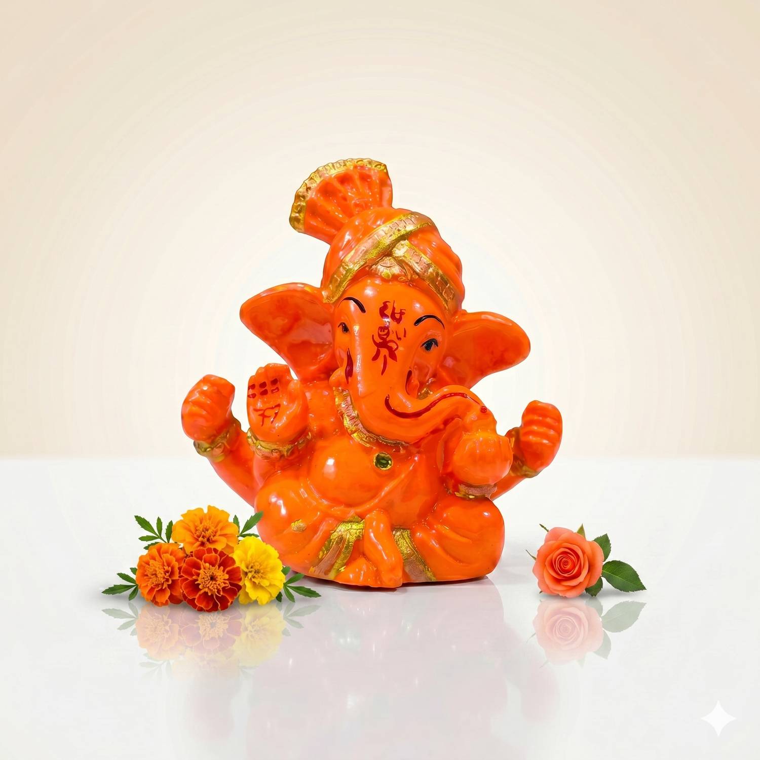 IDOLCRAFT Ganpati Bappa Idol for Car Dashboard & Home Decor, Ganesh Ji Murti Gift Decorative Showpiece - 7 cm