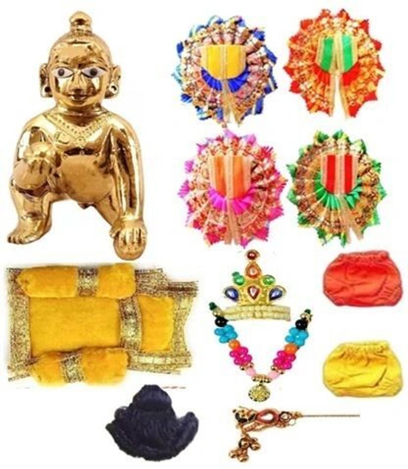 MOCO ESTOR Laddu gopal 1No.Size Idol ( Package of 11) Thakur ji Kanha ji (Size 1no..) Decorative Showpiece - 6 cm