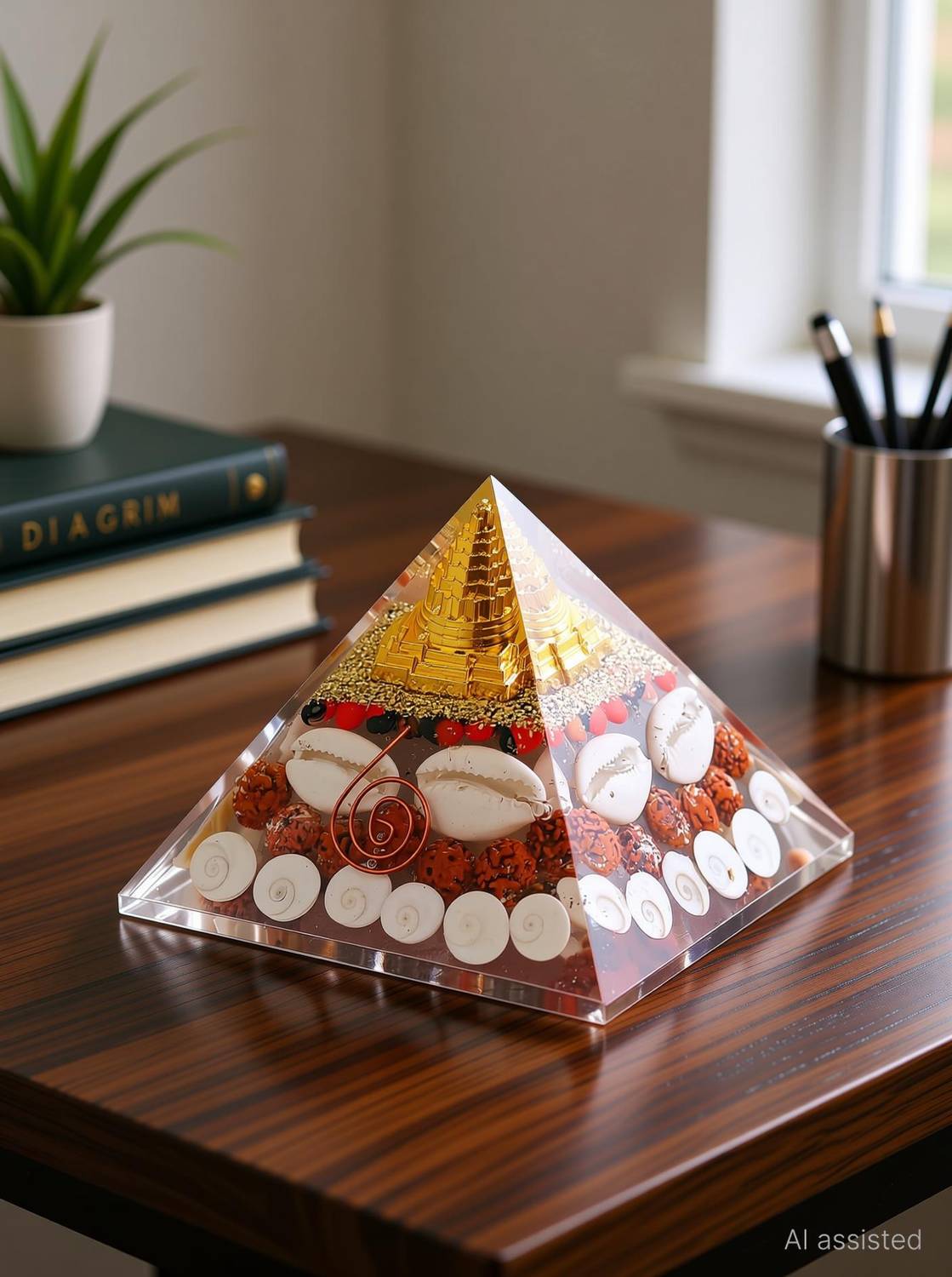 DIADRIM Crystal Pyramid for Home and Office|| Wealth Good Luck