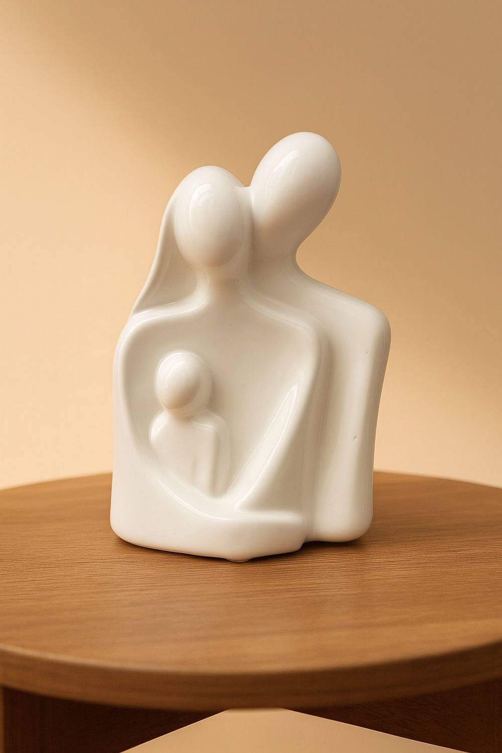 aabco Modern White Family Figurine for Minimal Interior Decorative Showpiece  -  15 cm